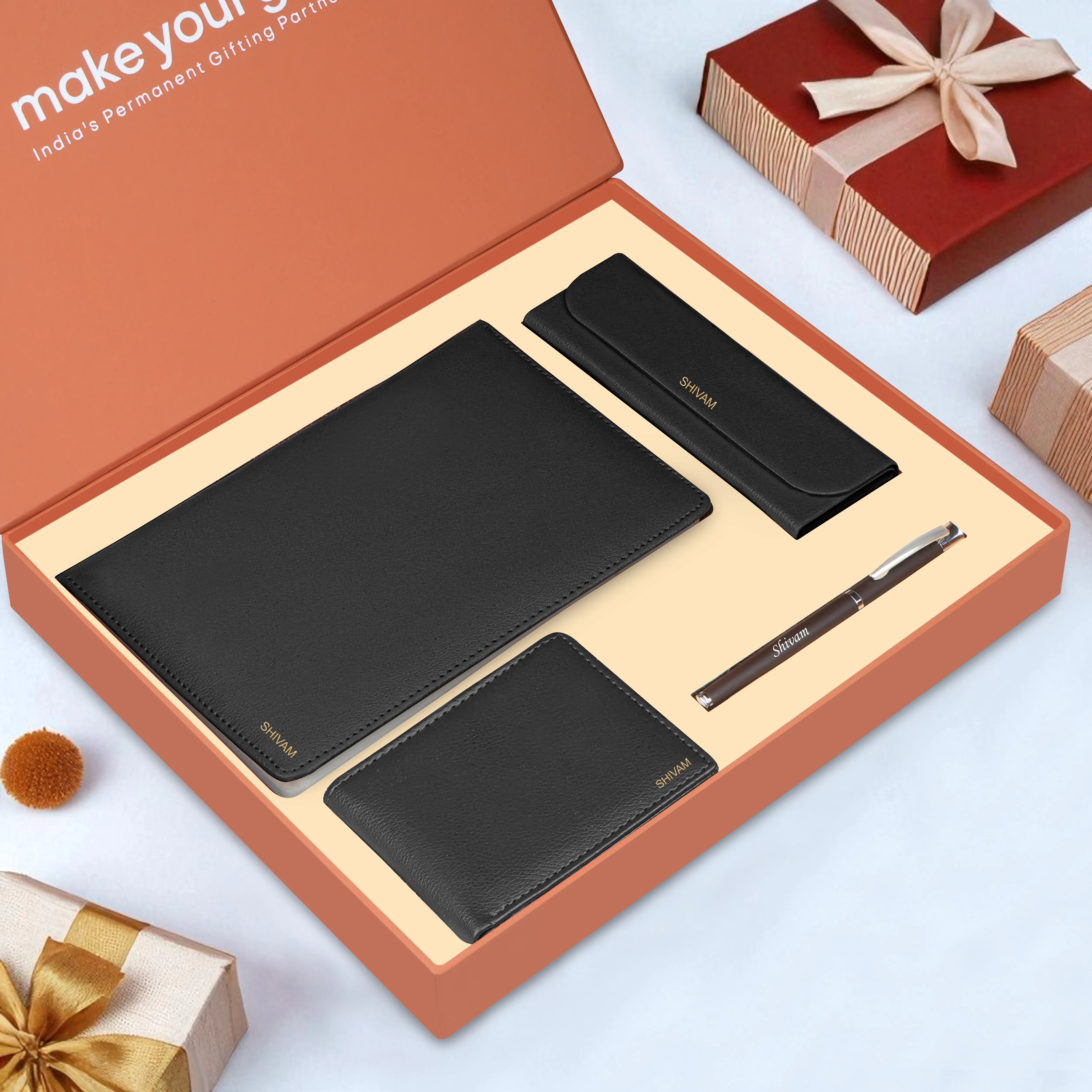 Personalized Diary Pen Eyewear Case & Wallet Gift Hamper