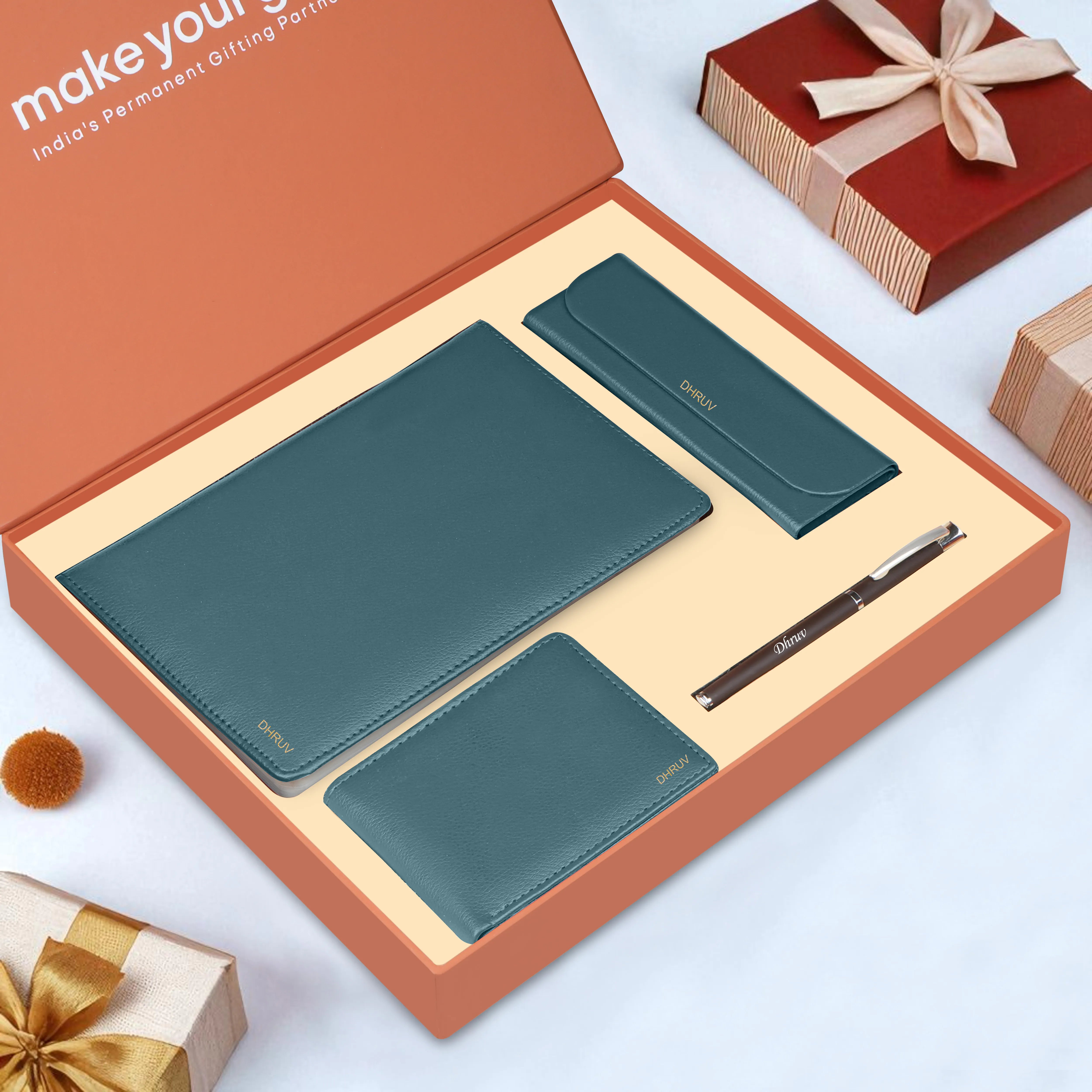 Personalized Diary Pen Eyewear Case & Wallet Gift Hamper