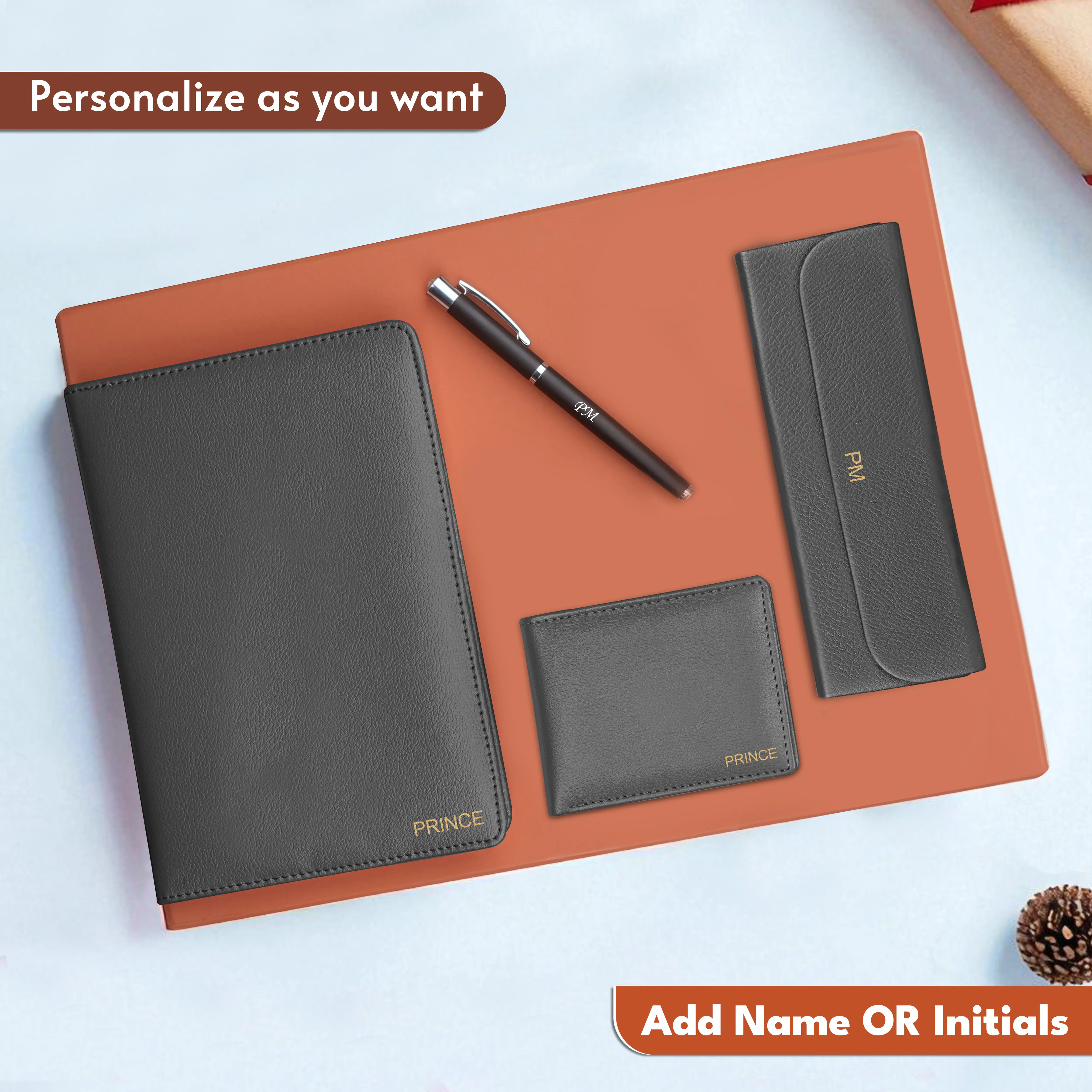 Personalized Diary Pen Eyewear Case & Wallet Gift Hamper