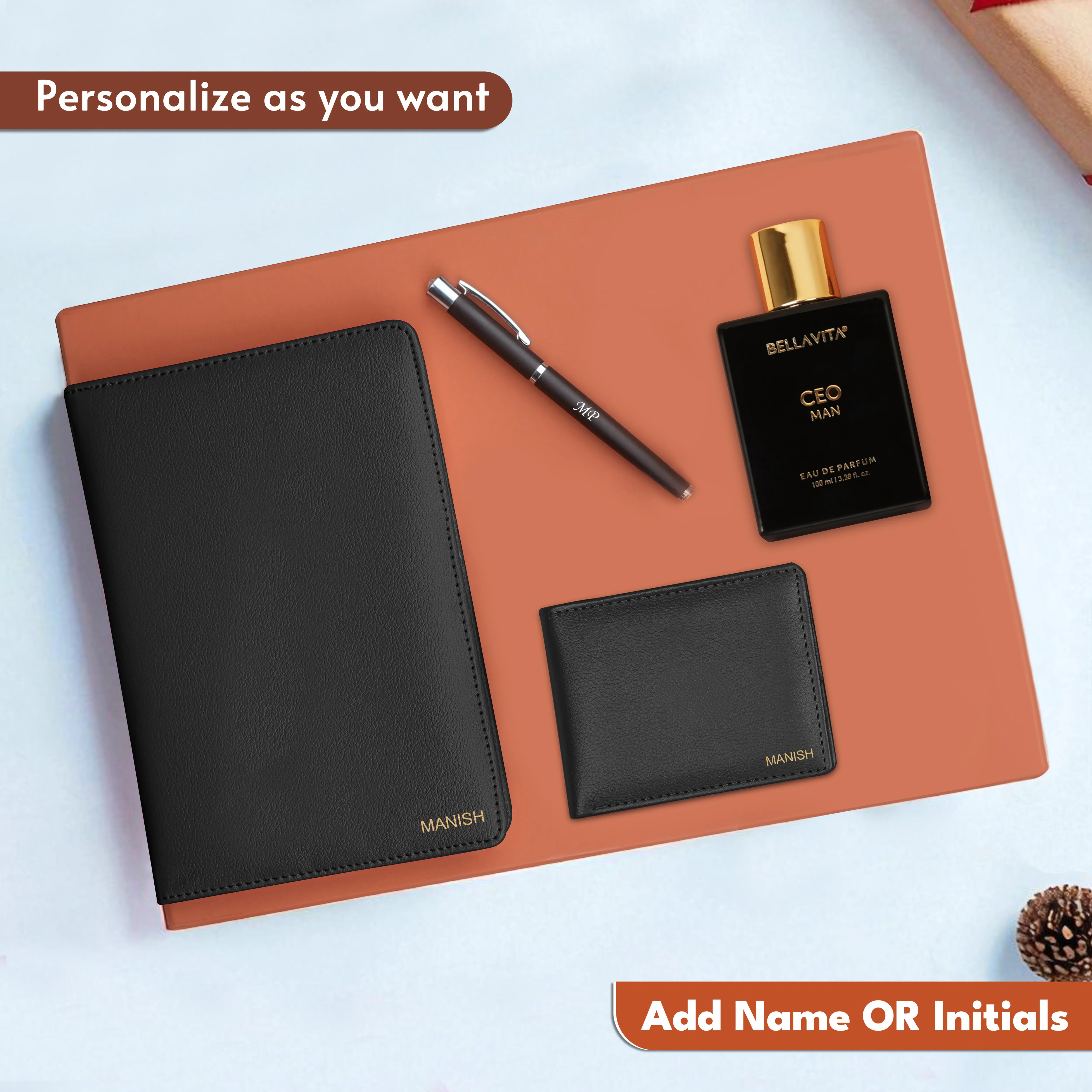Personalized Wallet Diary Pen & Perfume Gift Hamper
