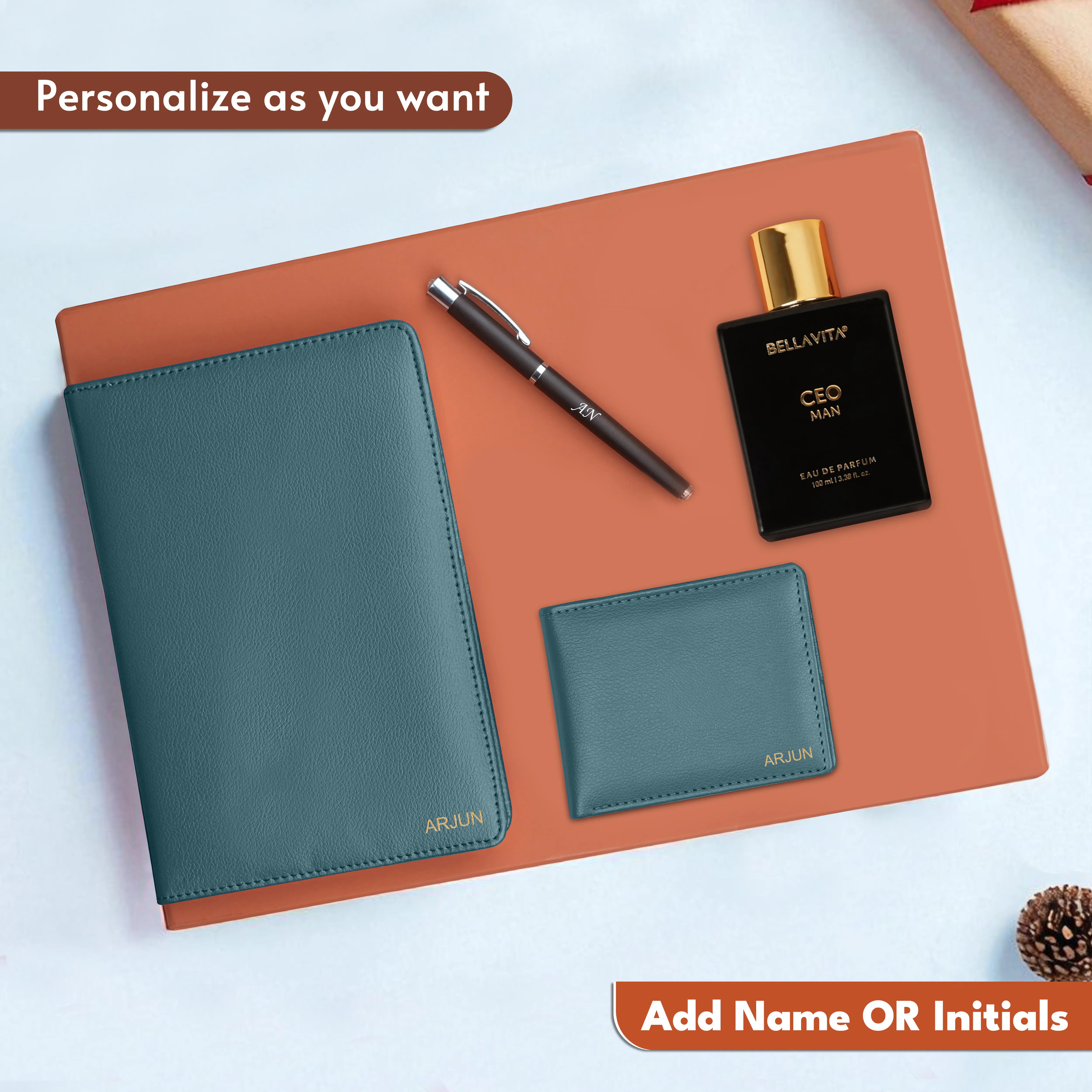 Personalized Wallet Diary Pen & Perfume Gift Hamper
