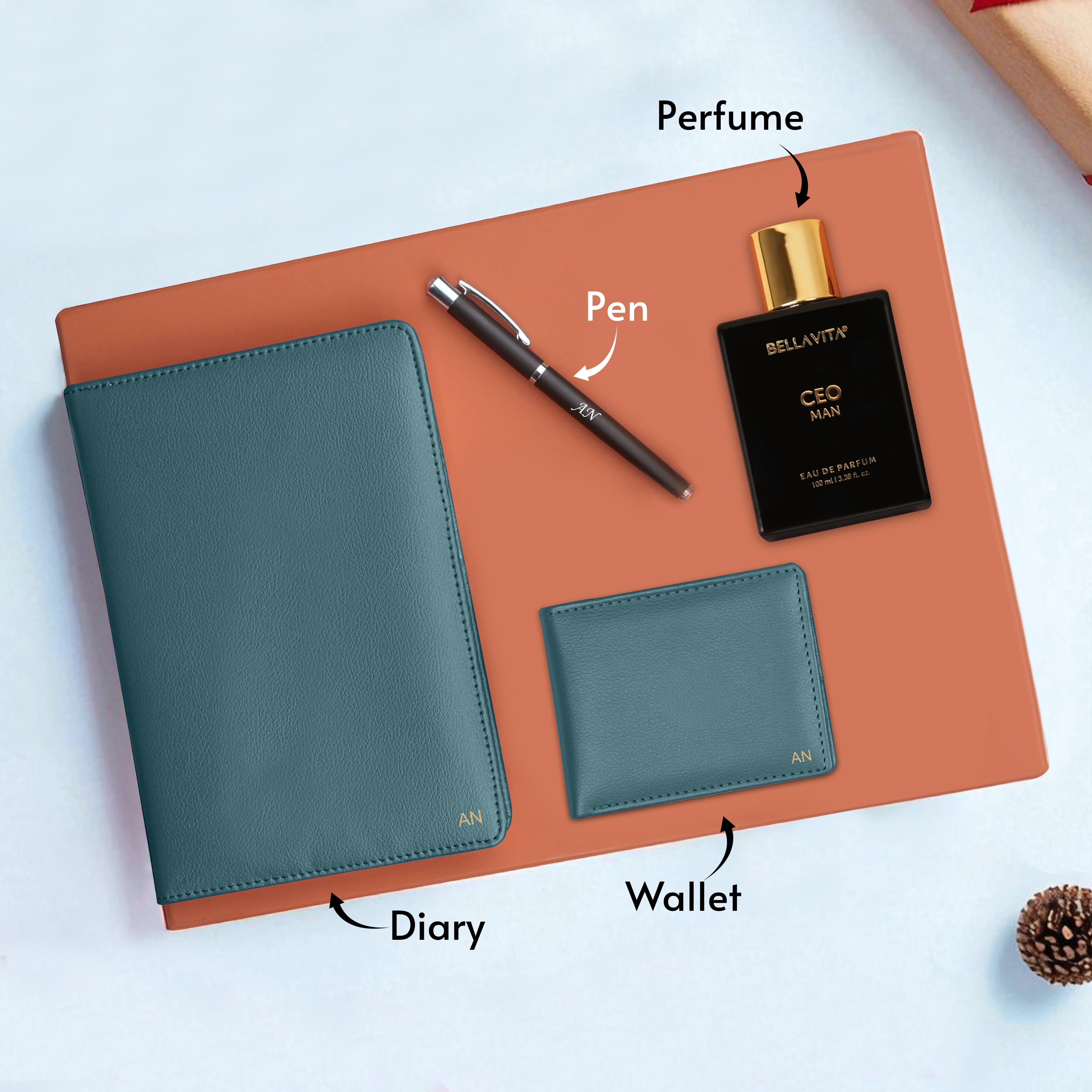 Personalized Wallet Diary Pen & Perfume Gift Hamper