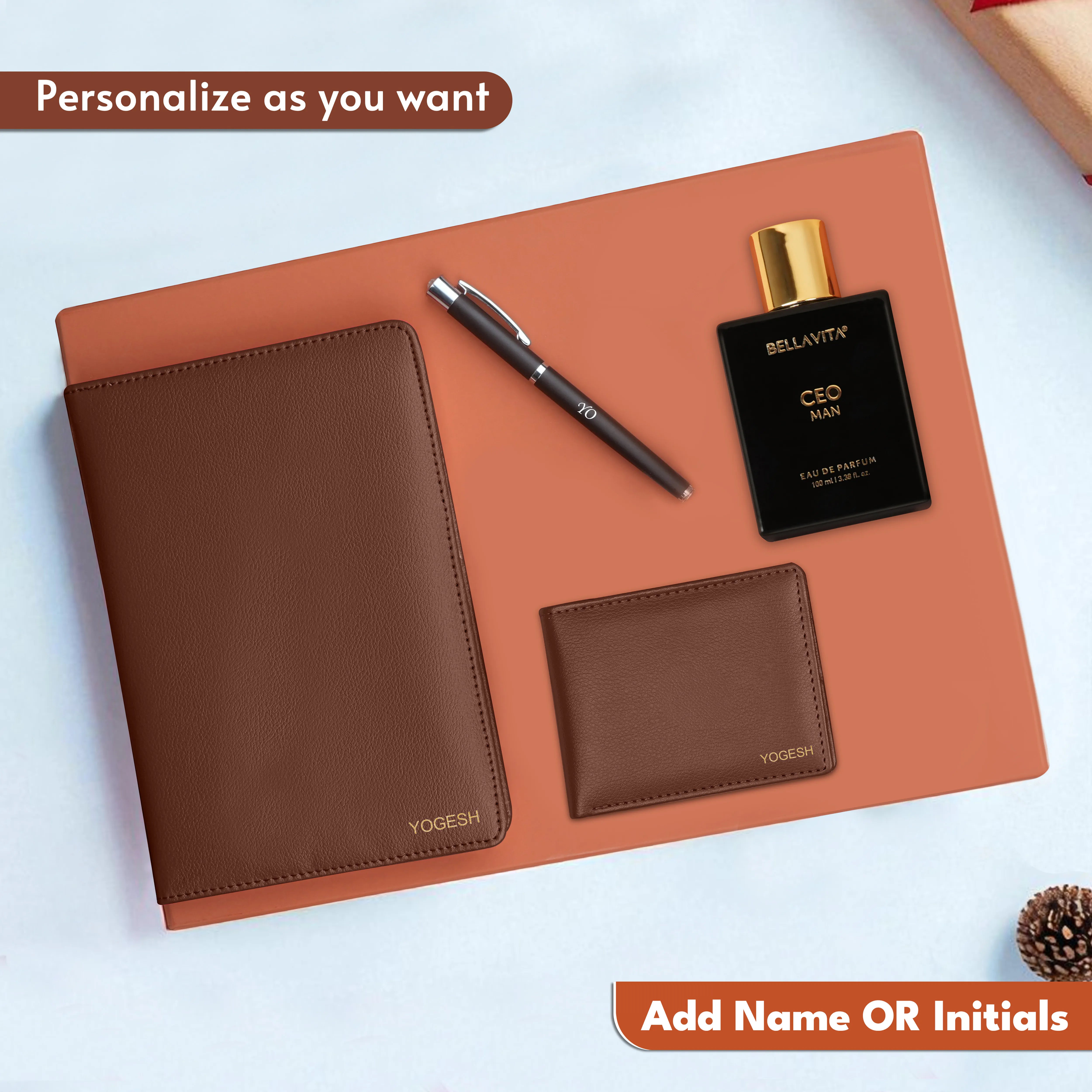 Personalized Wallet Diary Pen & Perfume Gift Hamper