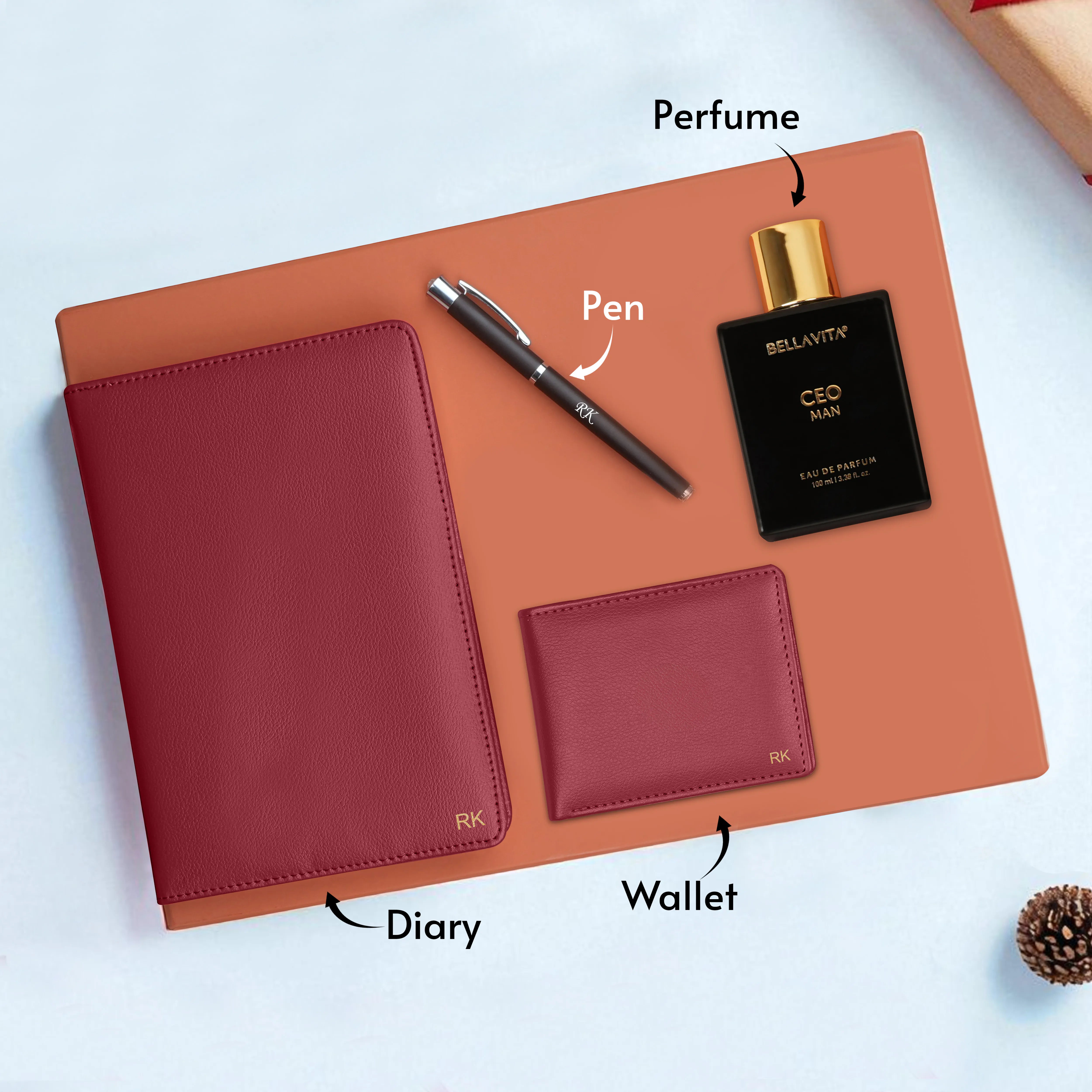 Personalized Wallet Diary Pen & Perfume Gift Hamper