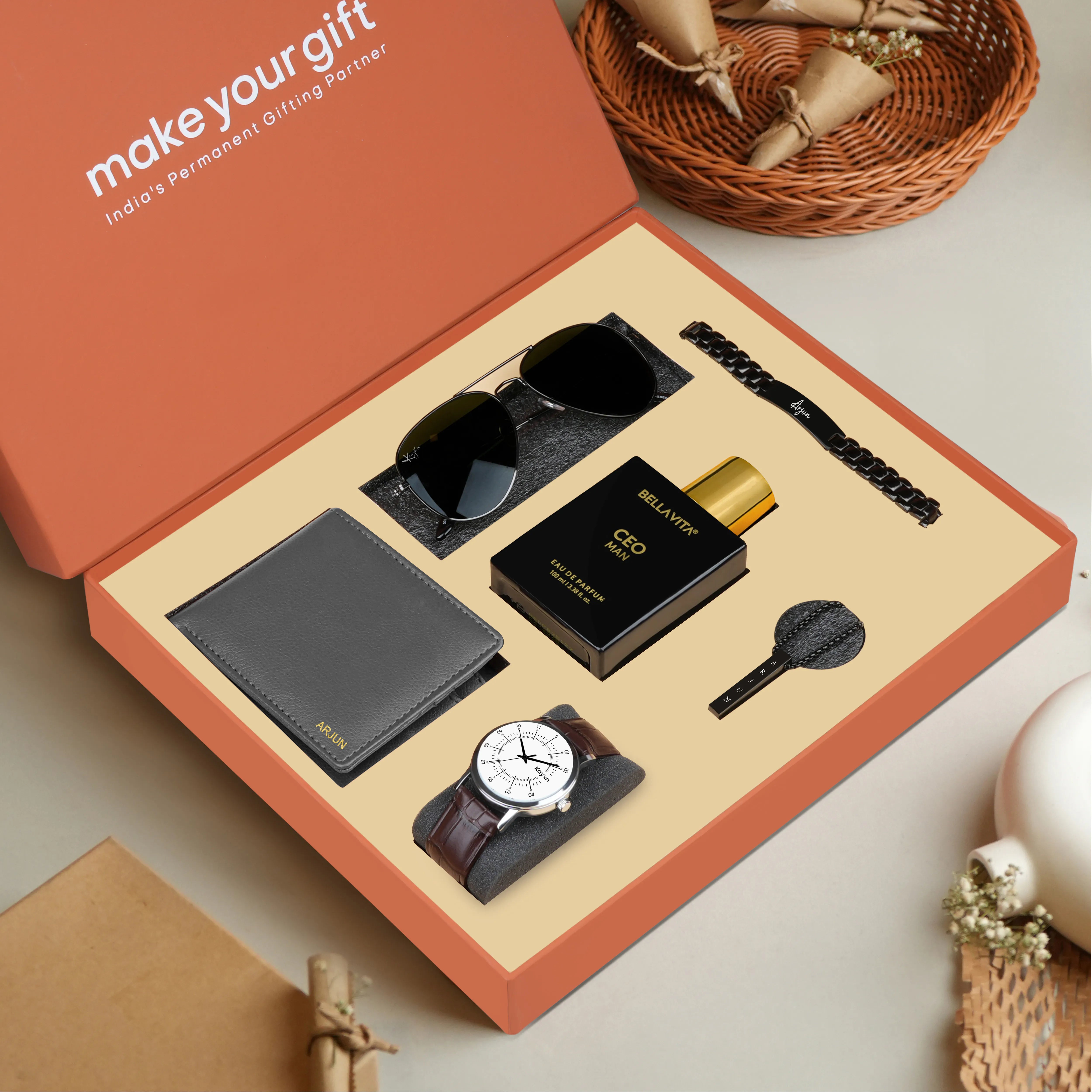 Personalized Wallet Watch Perfume Sunglasses Necklace & Bracelet Gift Set