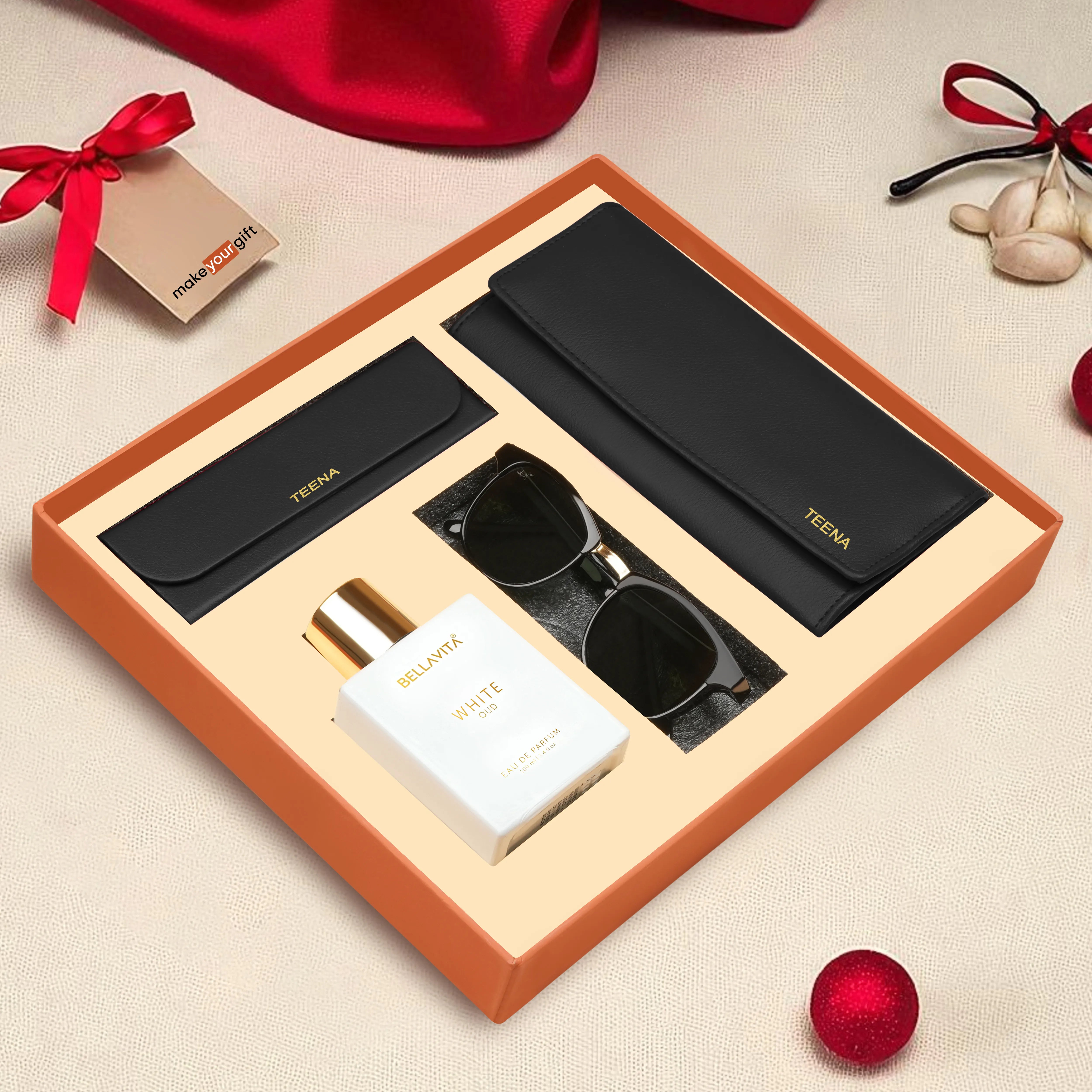 Personalized Clutch Eyewear Case Sunglasses & Perfume Gift Hamper