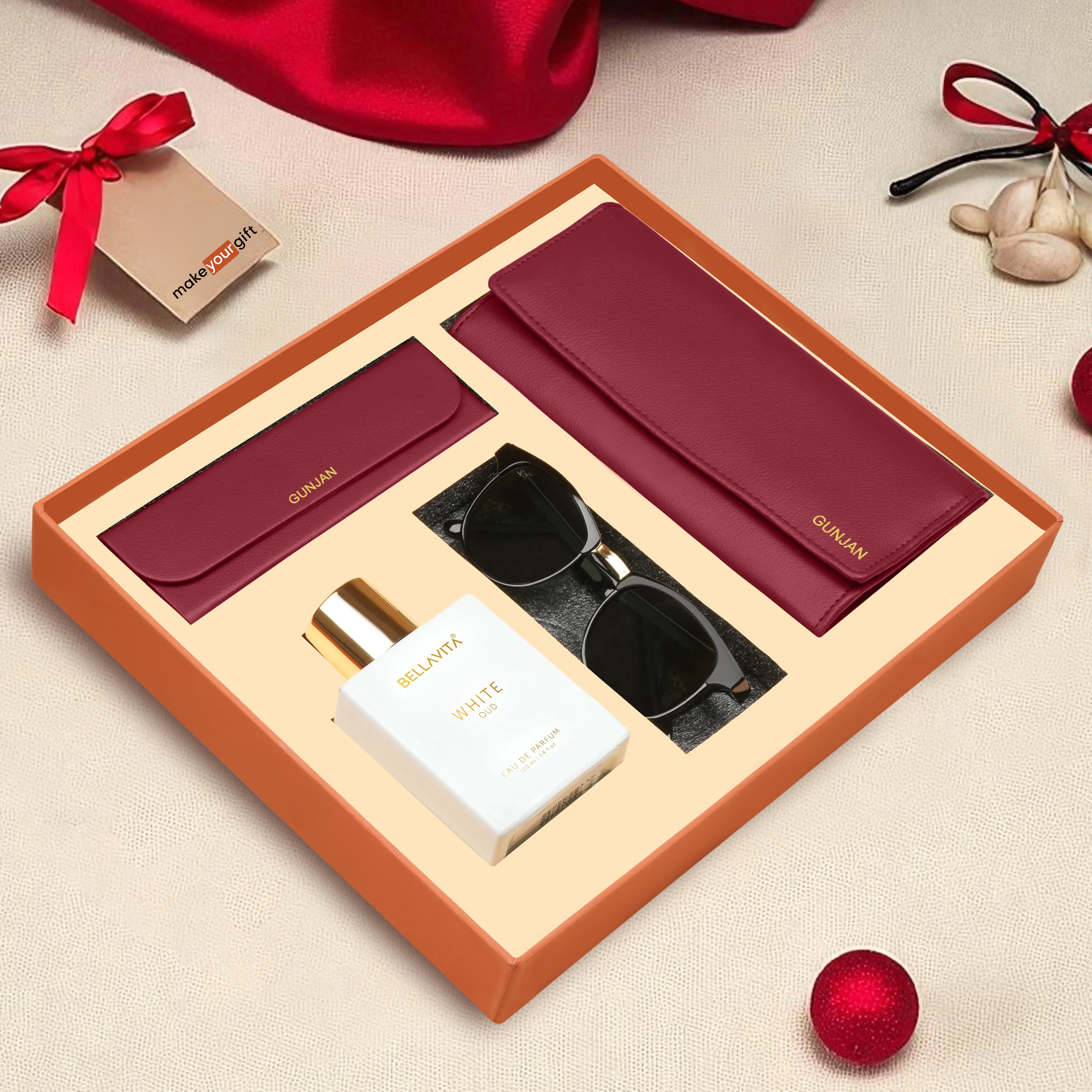 Personalized Clutch Eyewear Case Sunglasses & Perfume Gift Hamper
