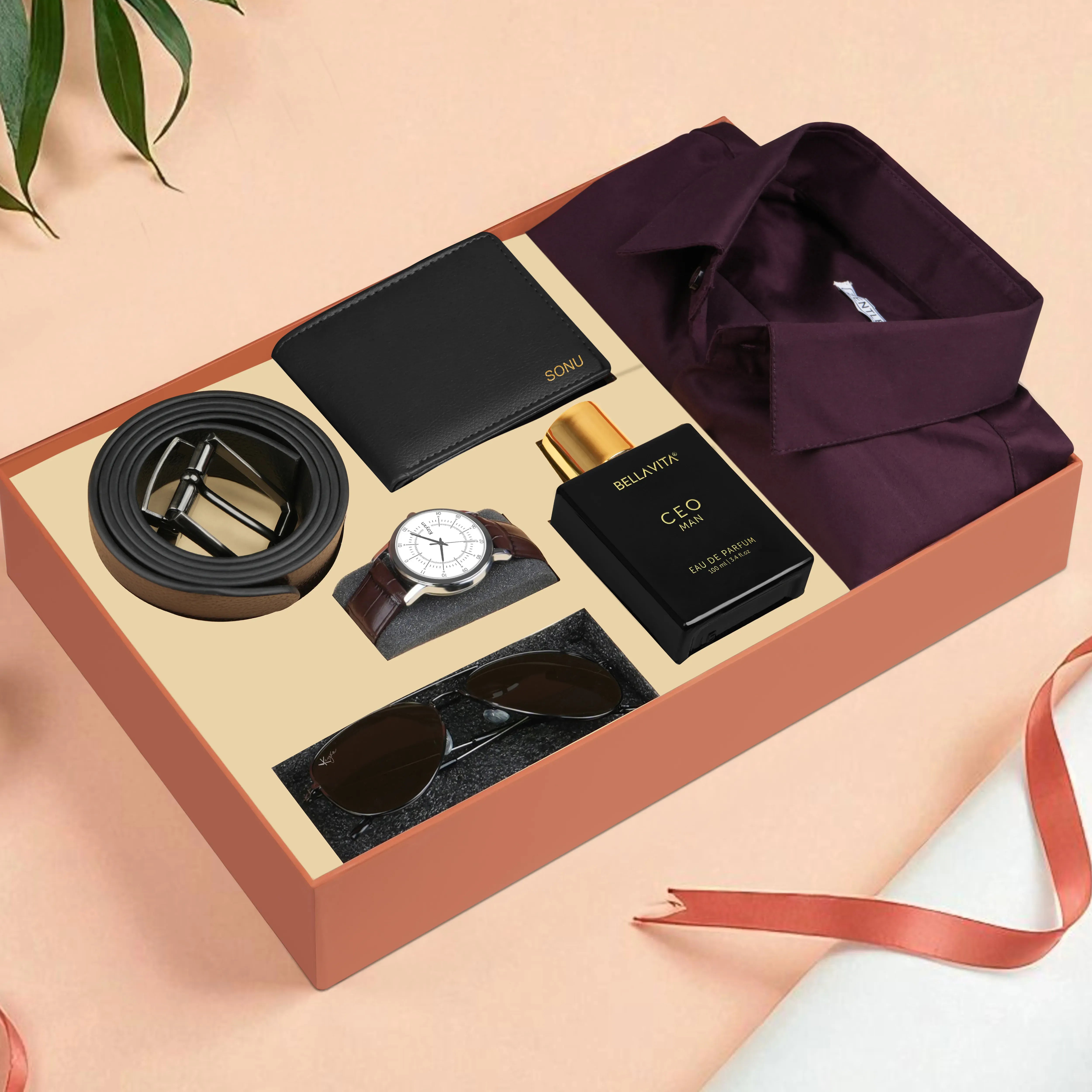 Wallet Shirt Belt Perfume Sunglasses & Watch Gift Hamper