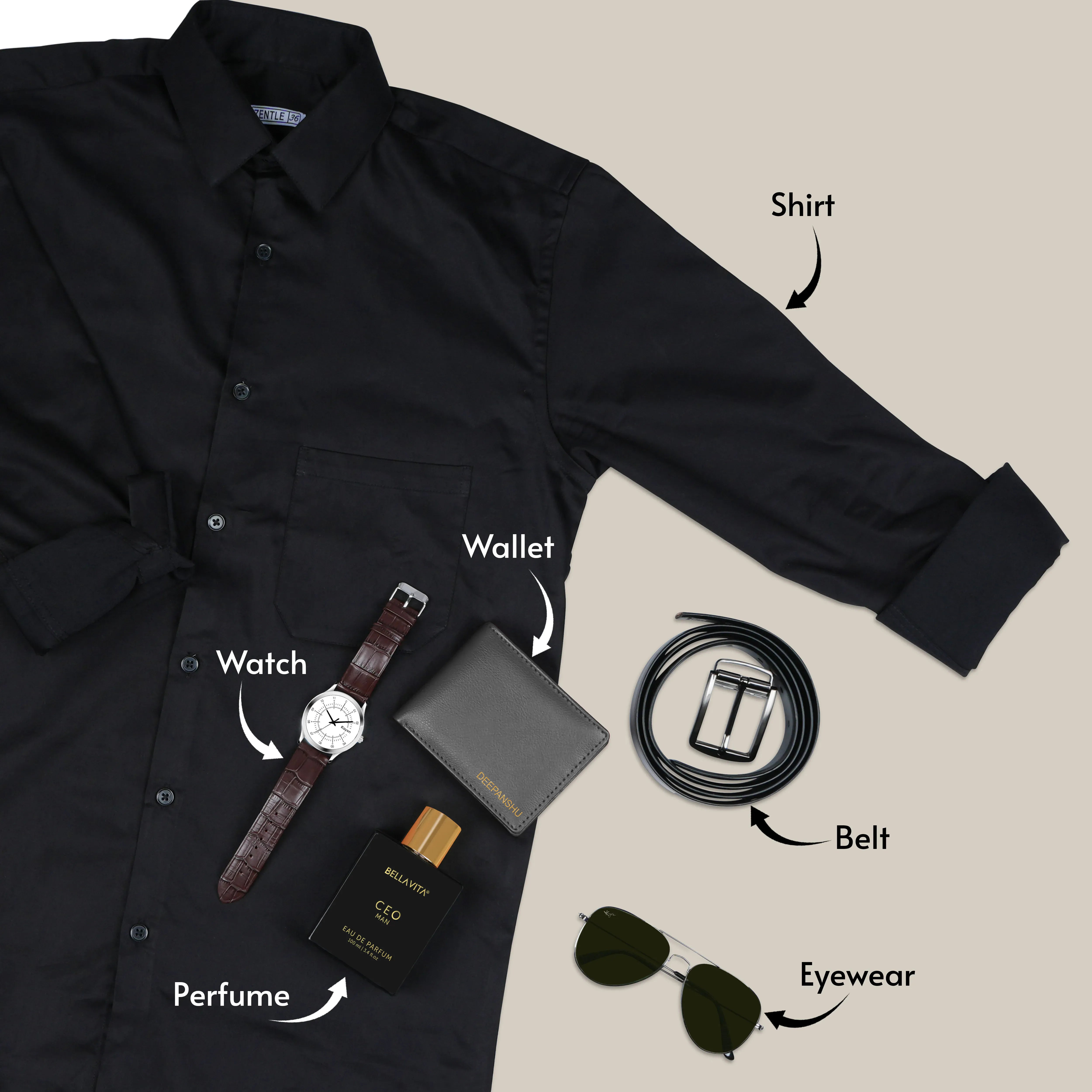 Wallet Shirt Belt Perfume Sunglasses & Watch Gift Hamper