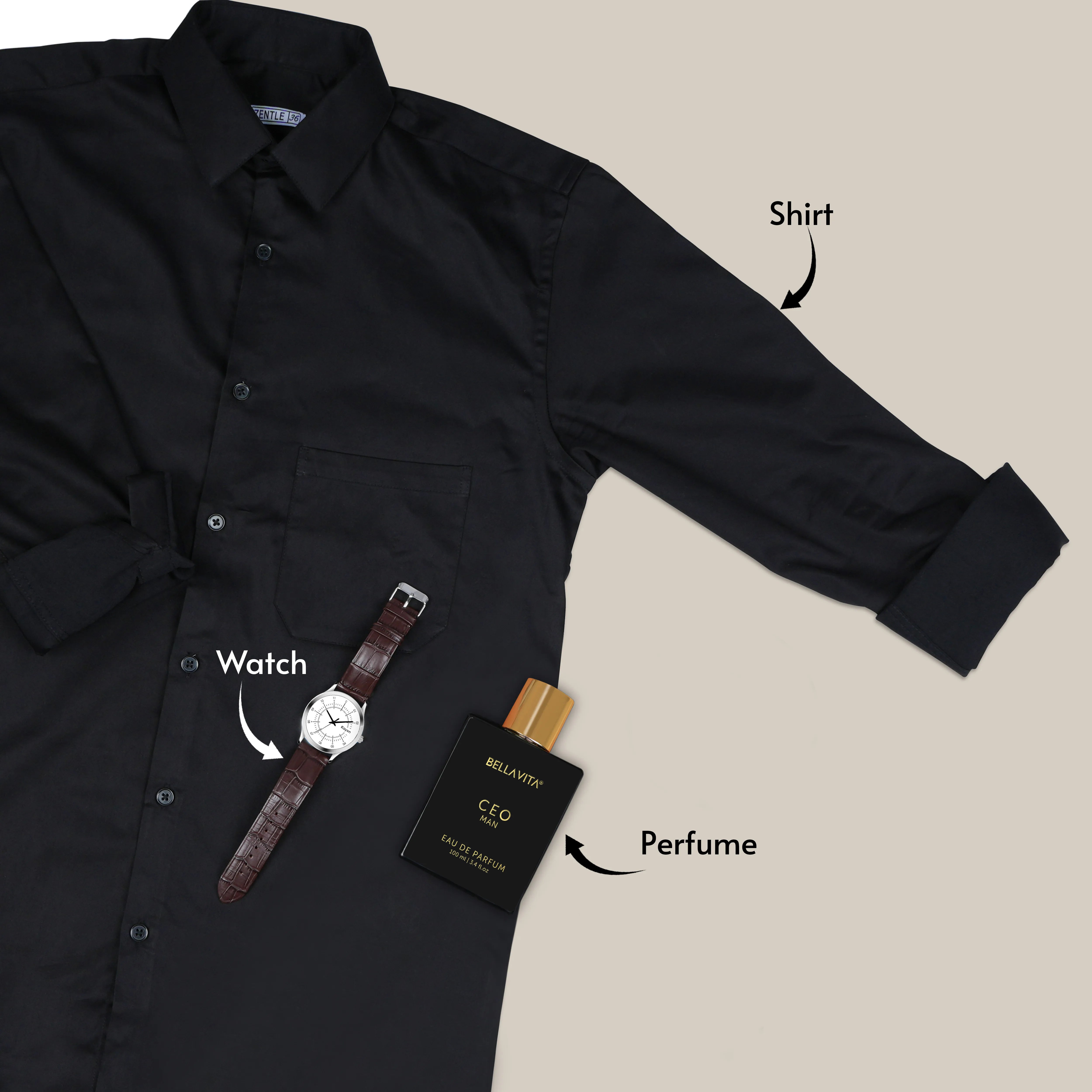 Premium Shirt Watch & Perfume Gift Hamper