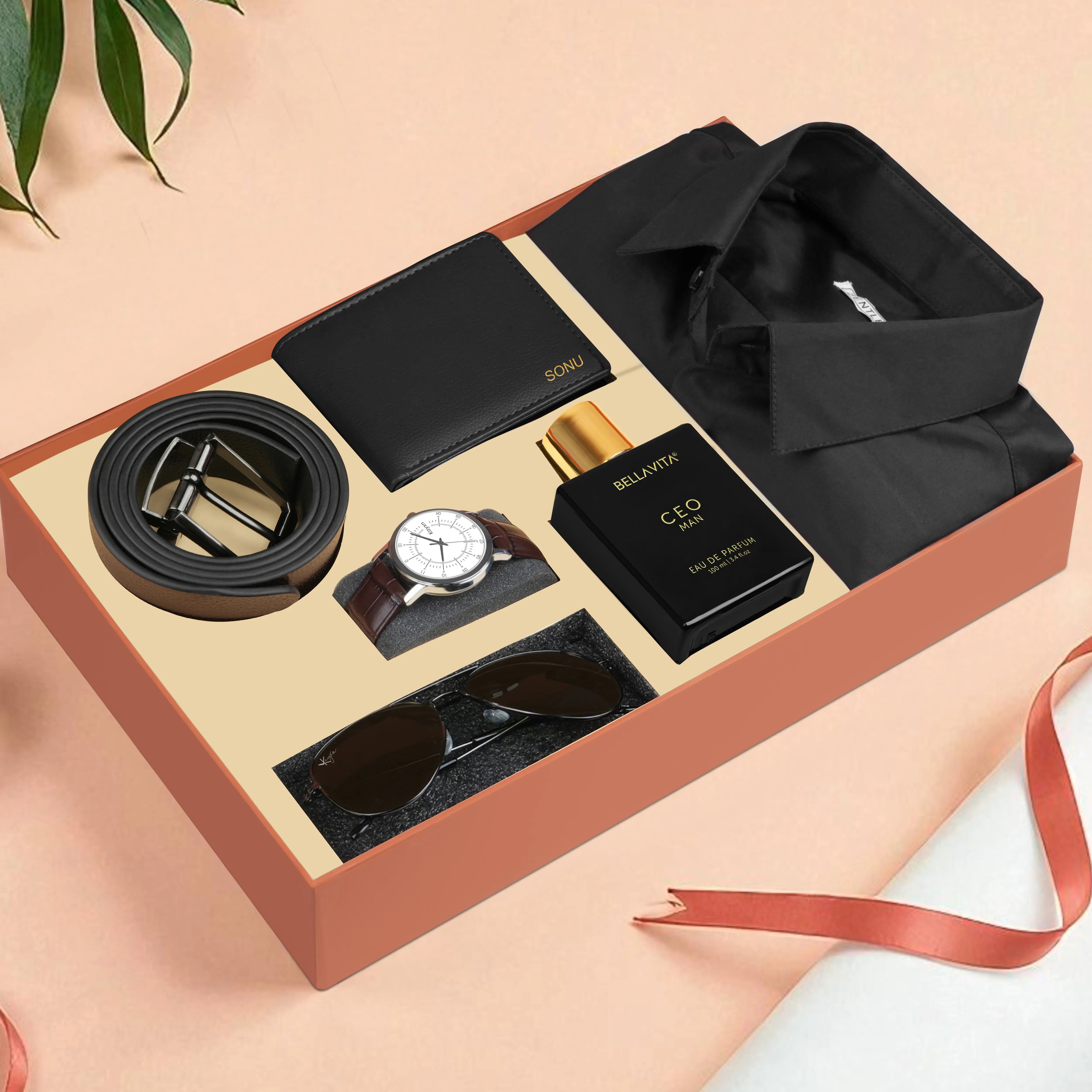 Wallet Shirt Belt Perfume Sunglasses & Watch Gift Hamper