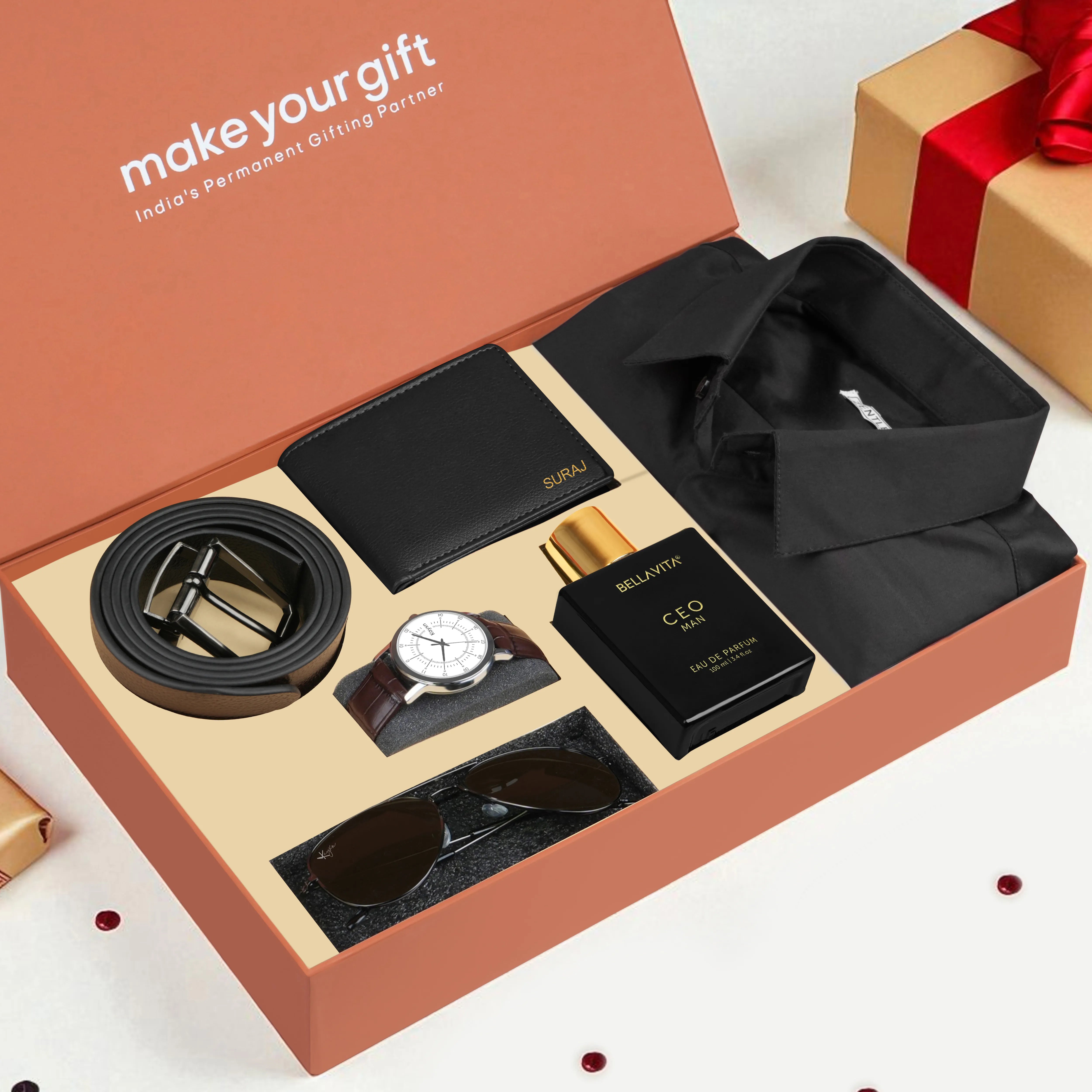Wallet Shirt Belt Perfume Sunglasses & Watch Gift Hamper