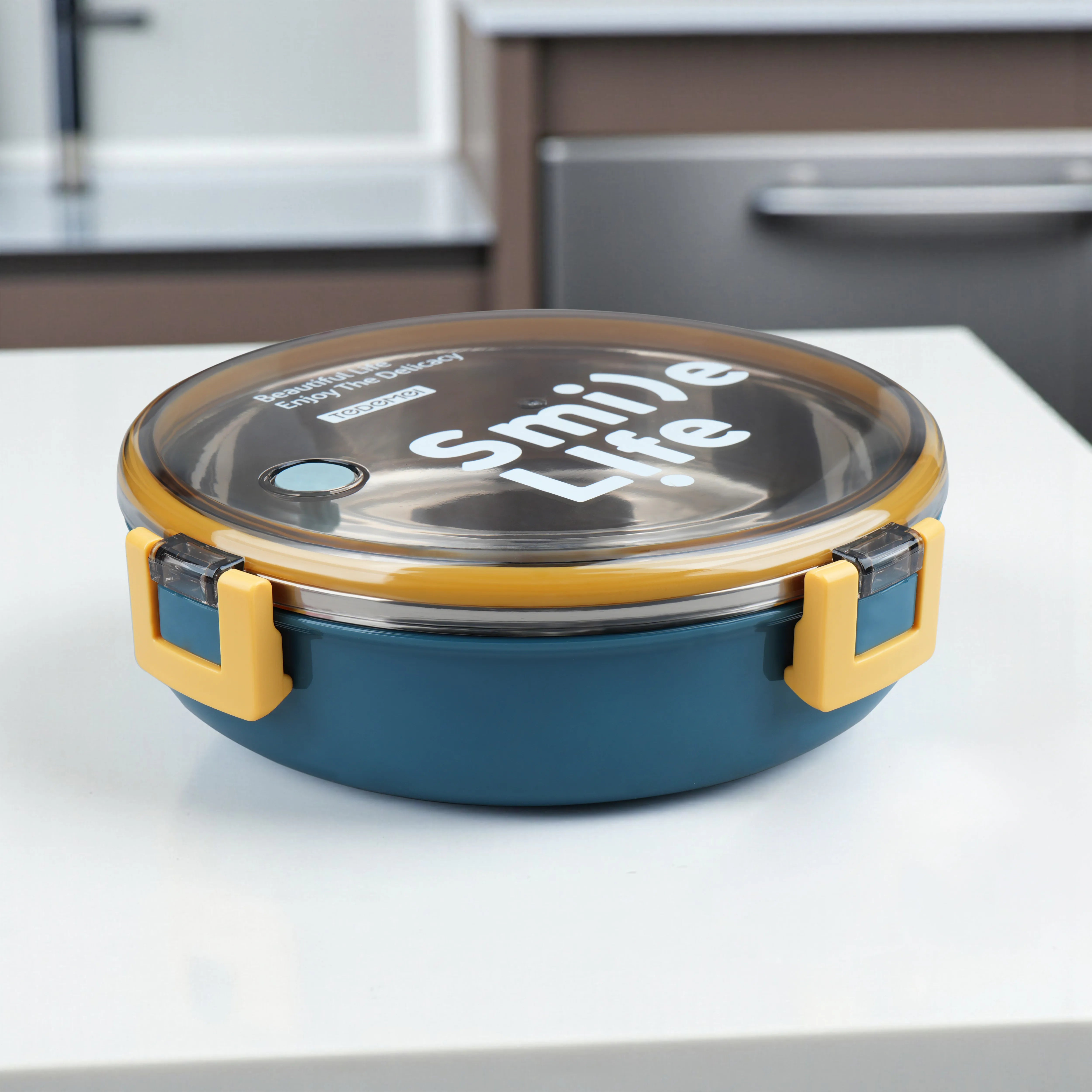 Smile Life Round Bento Lunch Box