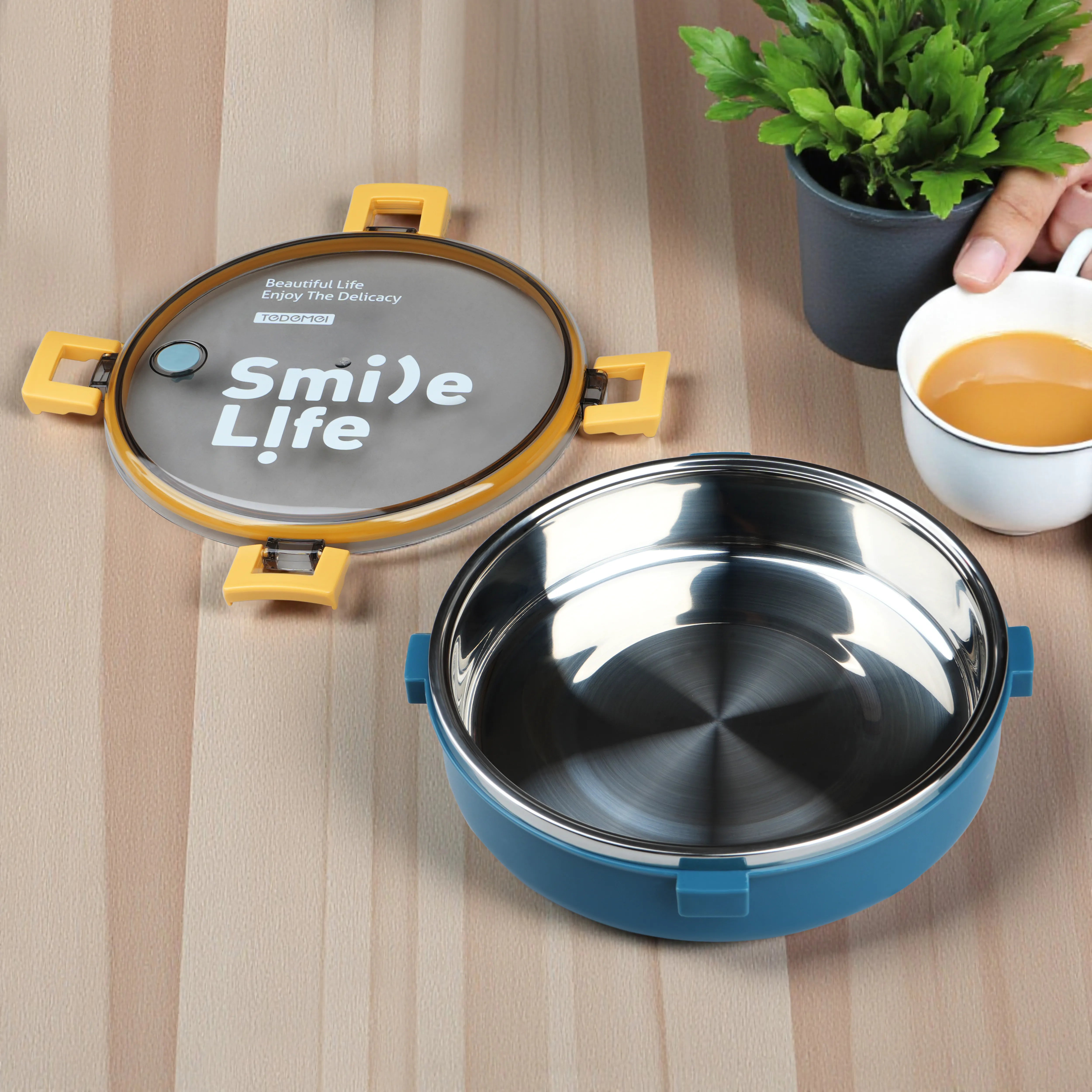 Smile Life Round Bento Lunch Box