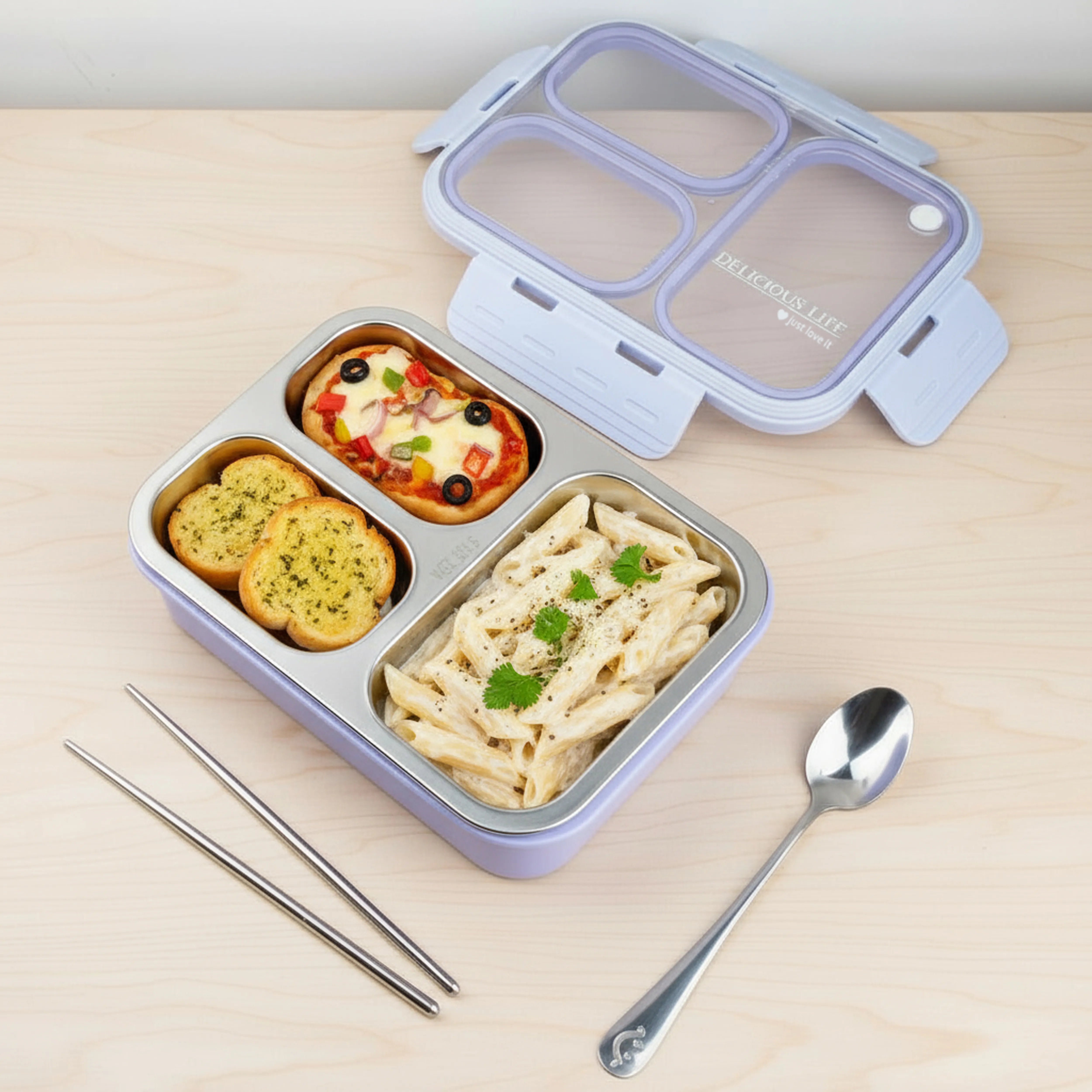 Delicious Life 3-Compartment Bento Lunch Box