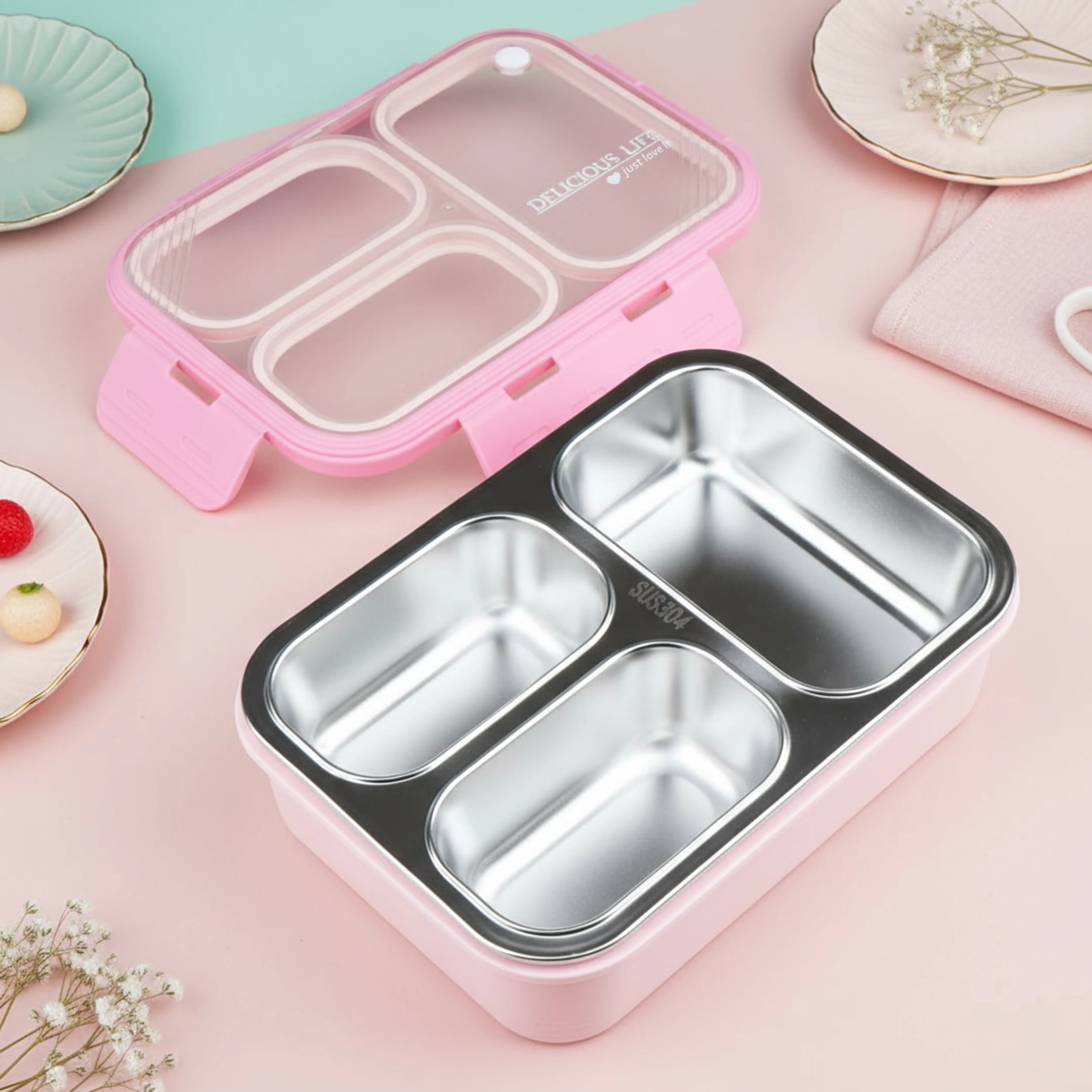 Delicious Life 3-Compartment Bento Lunch Box
