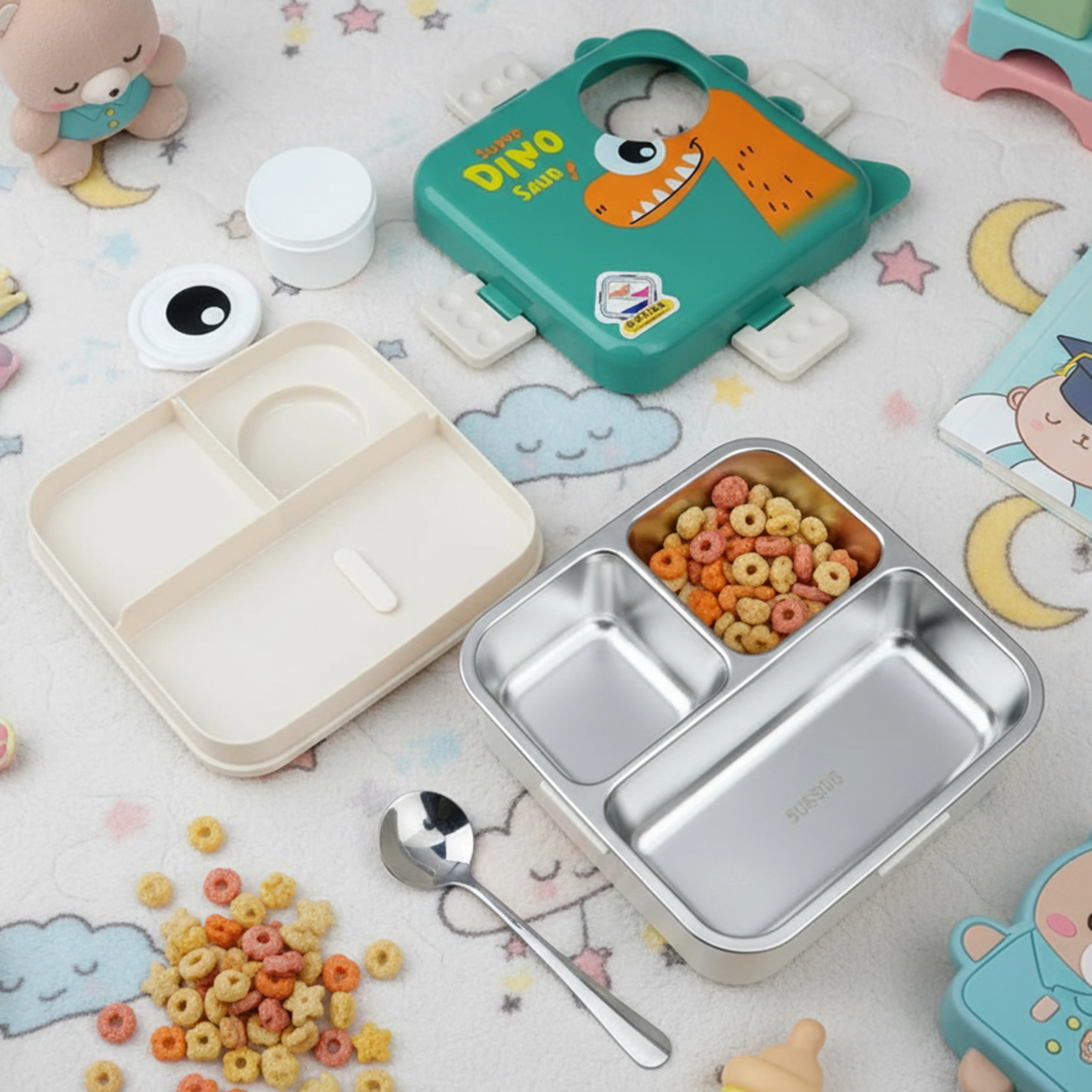 Super Dino Saur Double Decker Bento Lunch Box