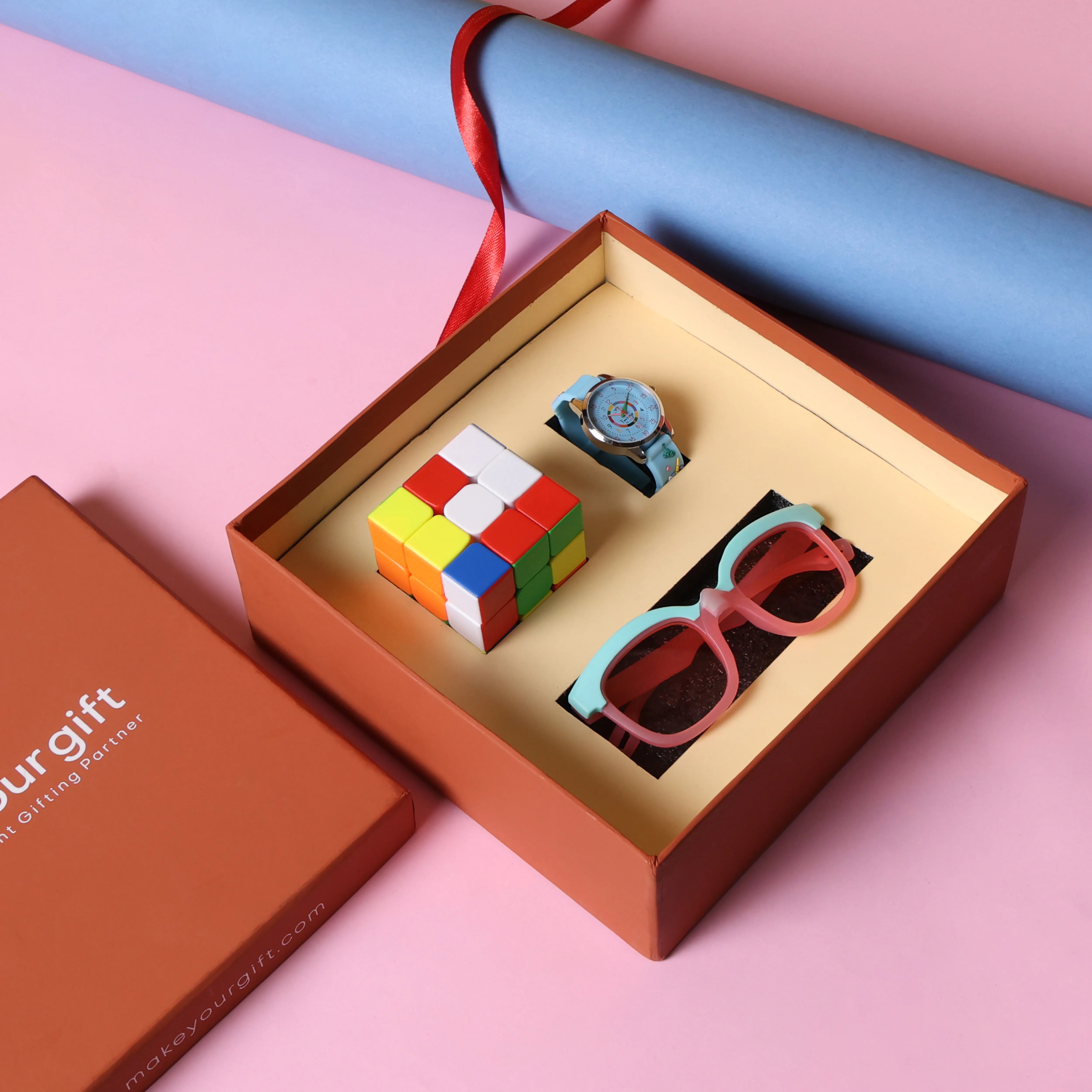 Watch & Sunglasses With Rubik's Cube Kids Gift Hamper
