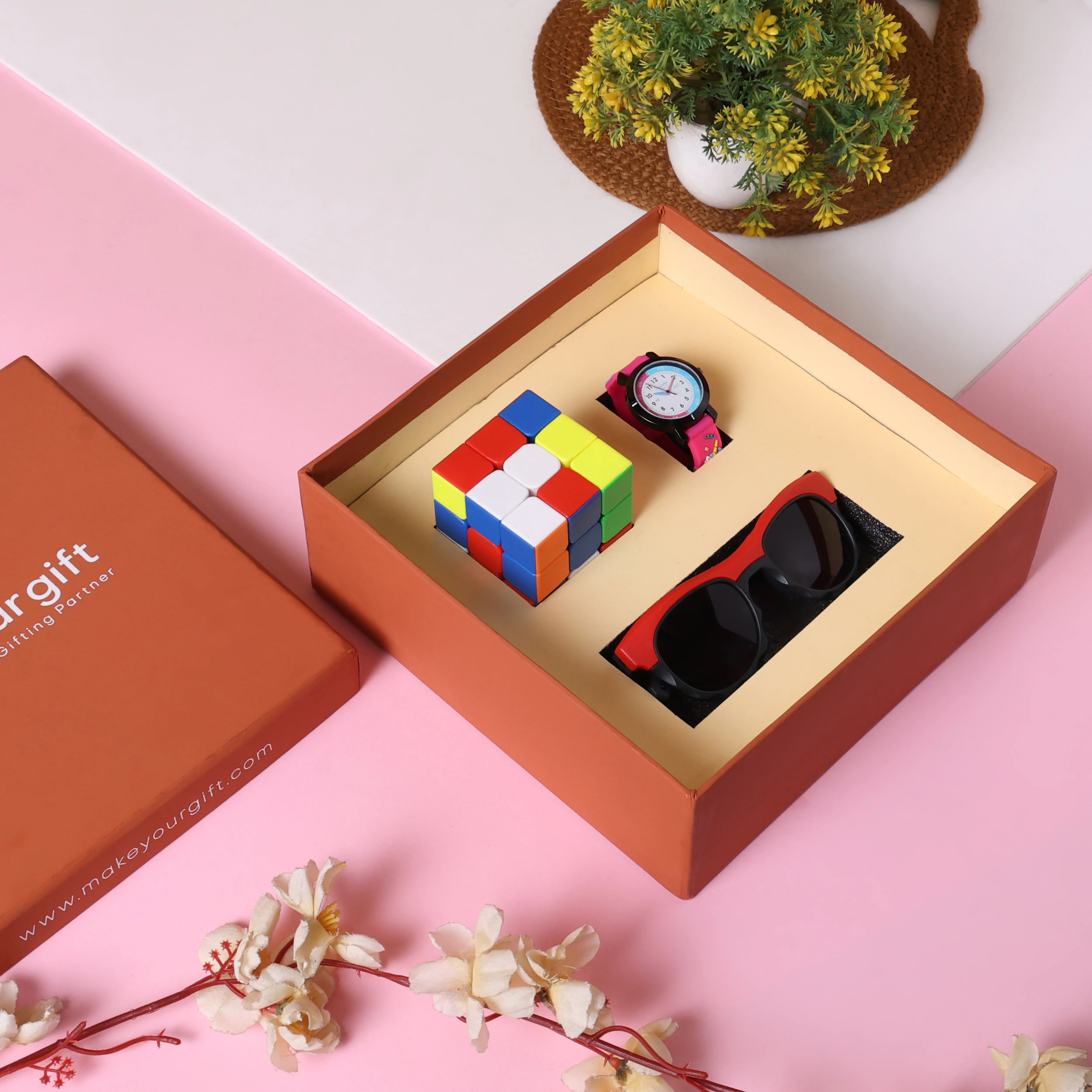 Watch & Sunglasses With Rubik's Cube Kids Gift Hamper