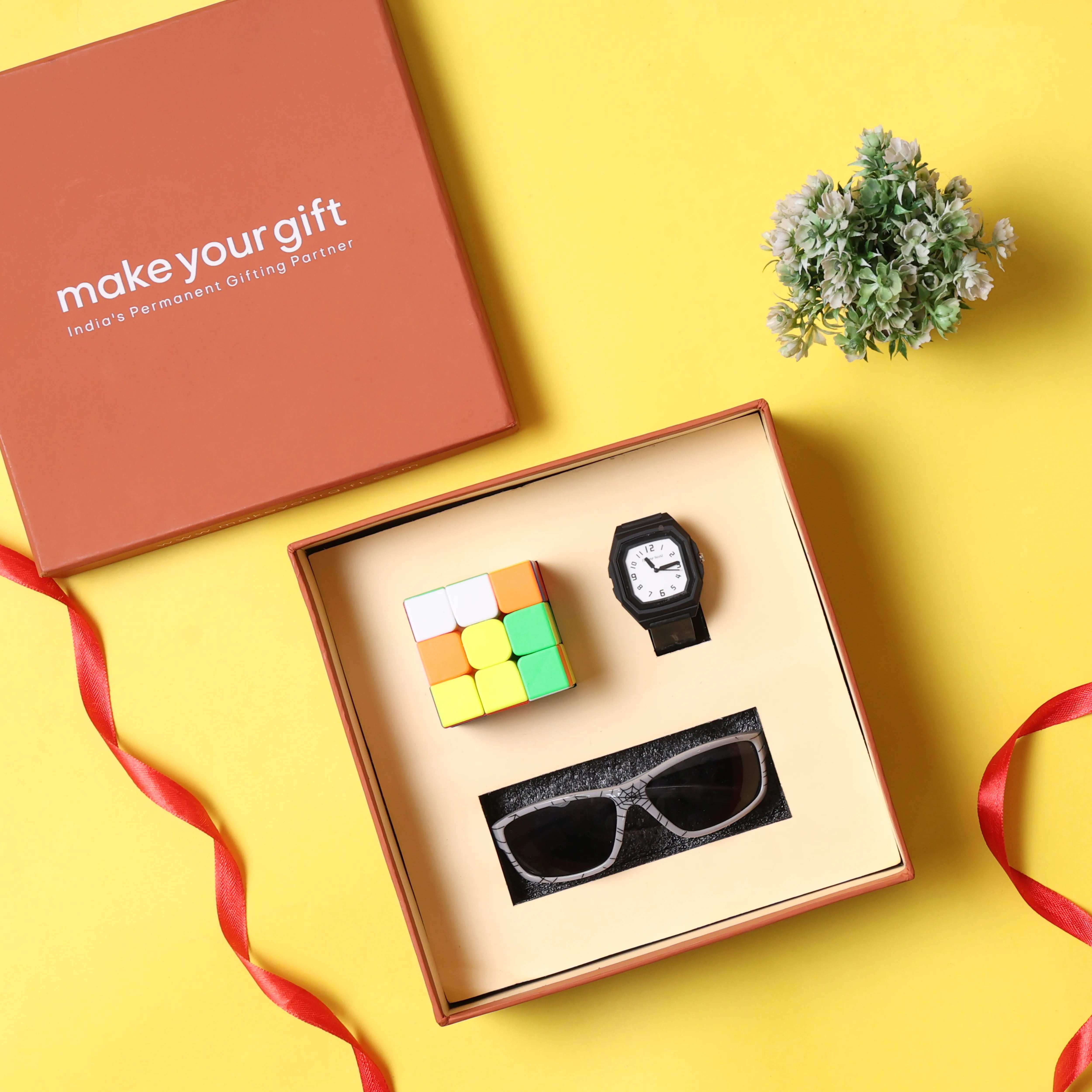 Watch & Sunglasses With Rubik's Cube Kids Gift Hamper