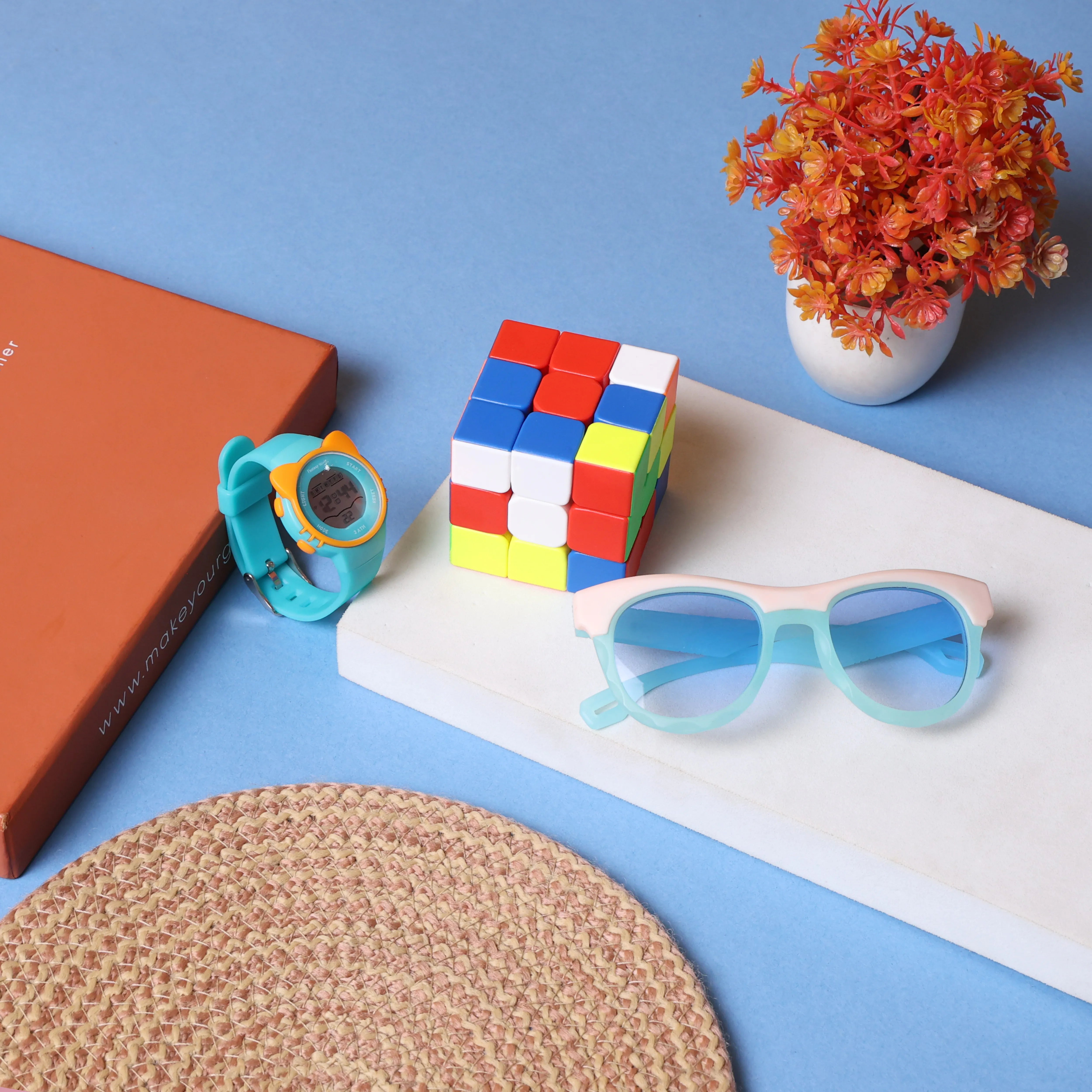 Watch & Sunglasses With Rubik's Cube Kids Gift Hamper