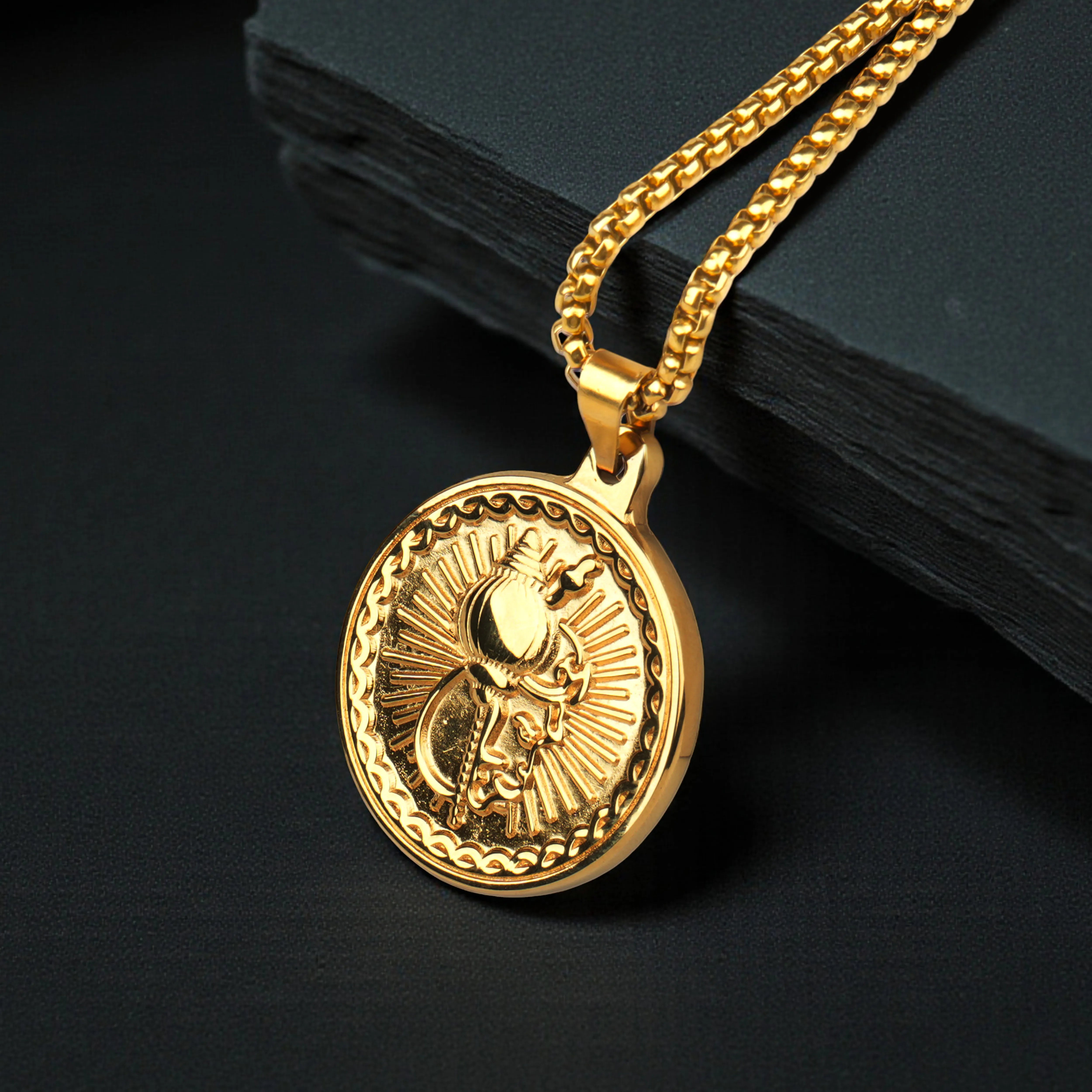 Hanuman Ji Gadaa Gold Plated Pendant & Chain Set