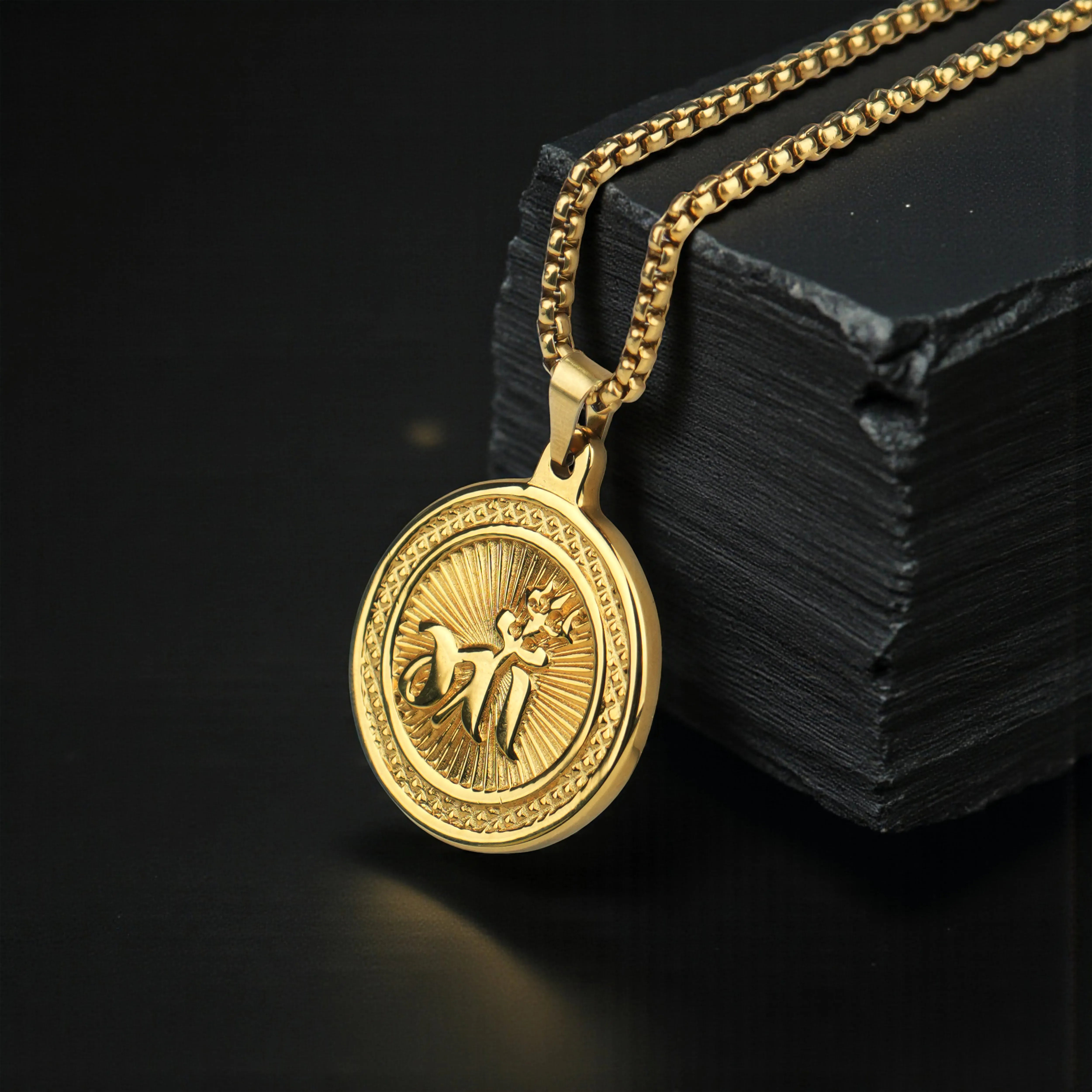 Maa Shakti Gold Plated Pendant & Chain Set