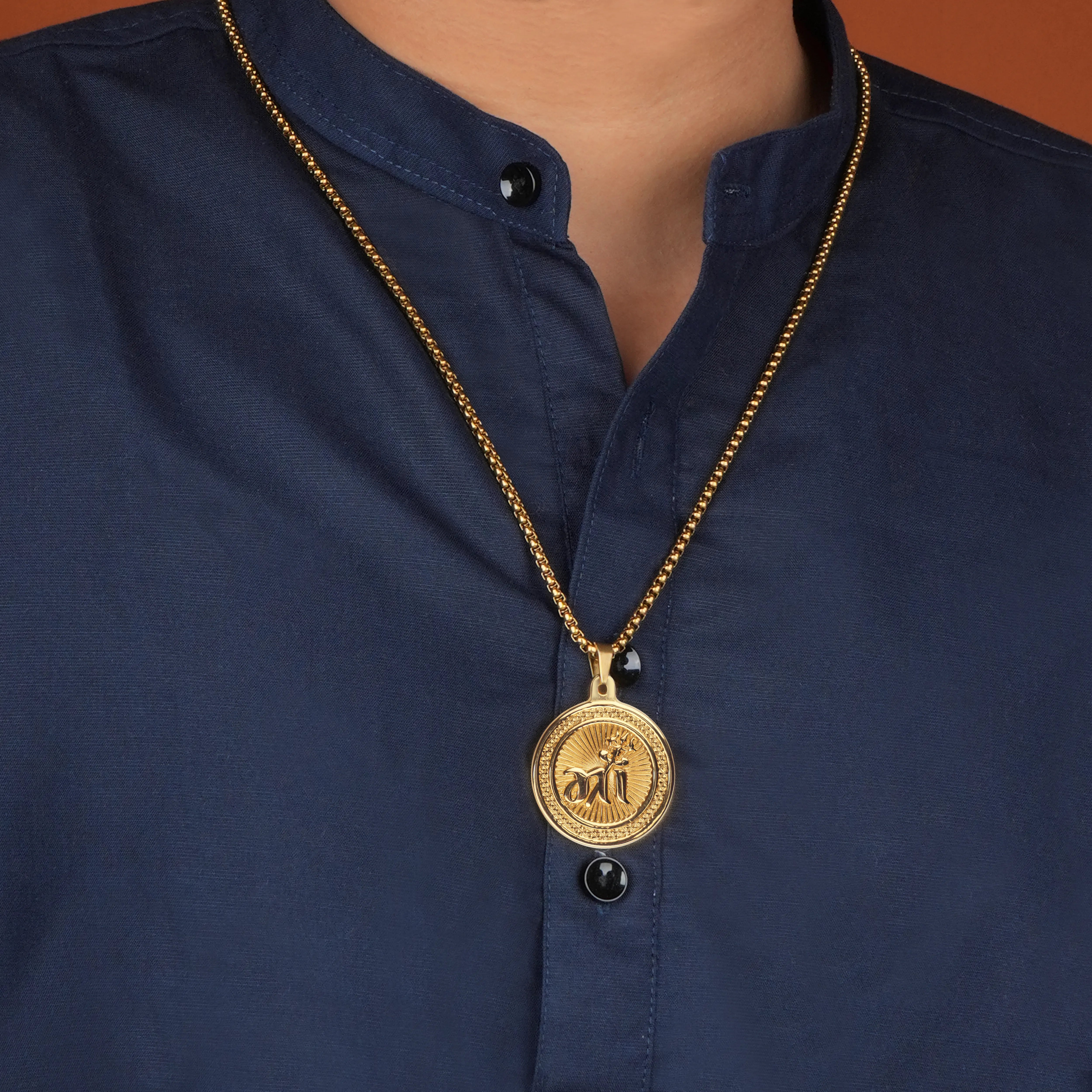 Maa Shakti Gold Plated Pendant & Chain Set