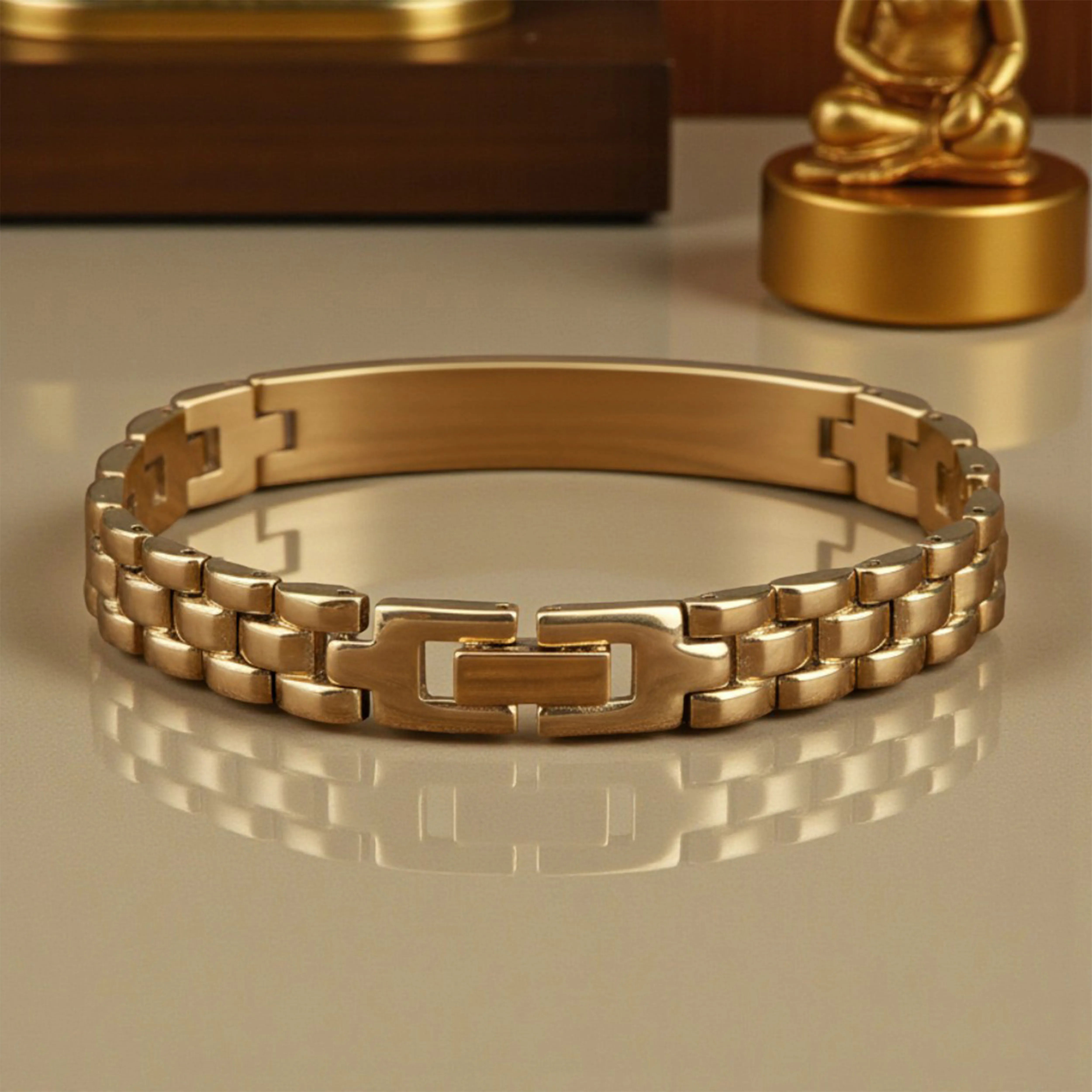 Om Shakti Gold Plated Spiritual Bracelet