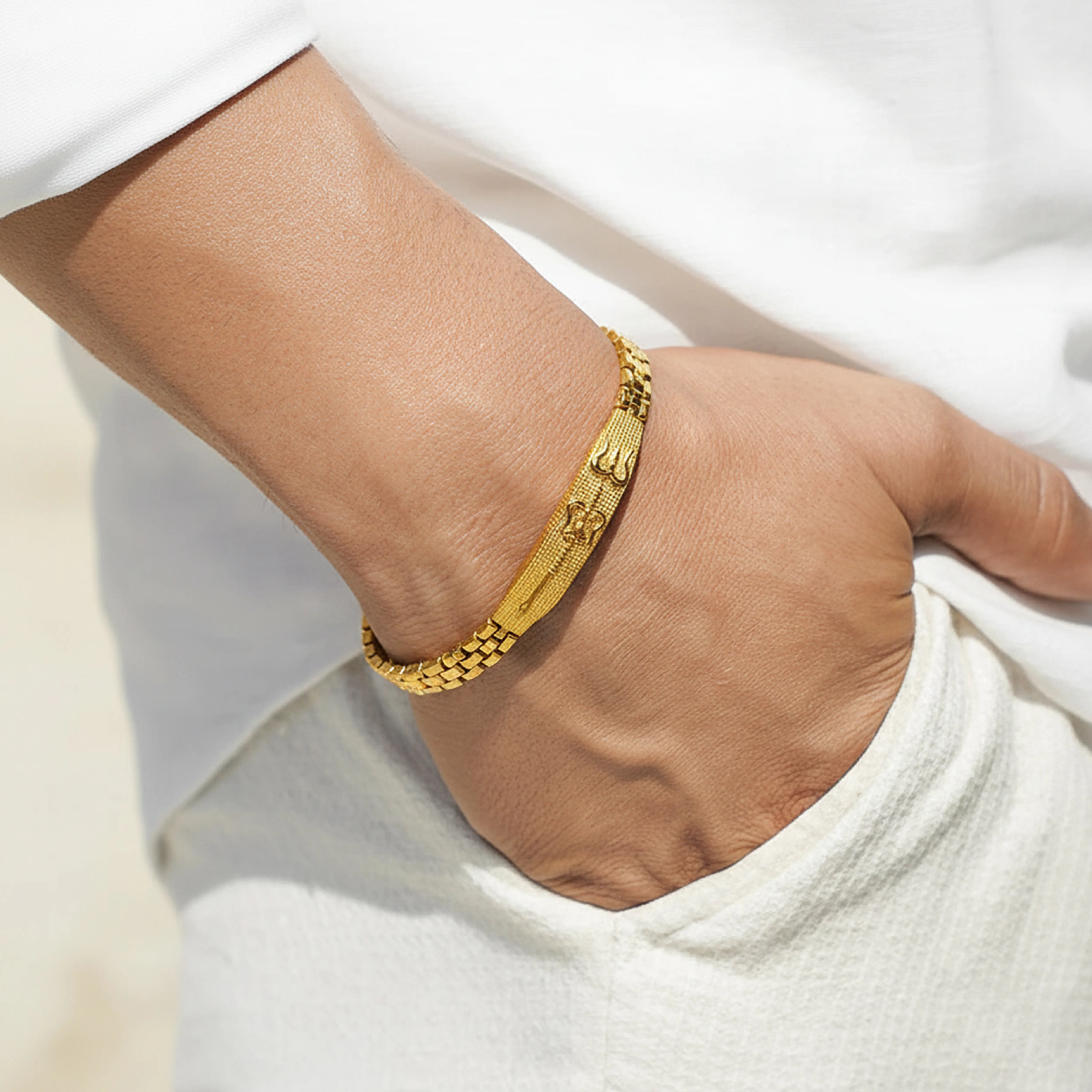 Shiva Trishul Gold Plated Spiritual Bracelet