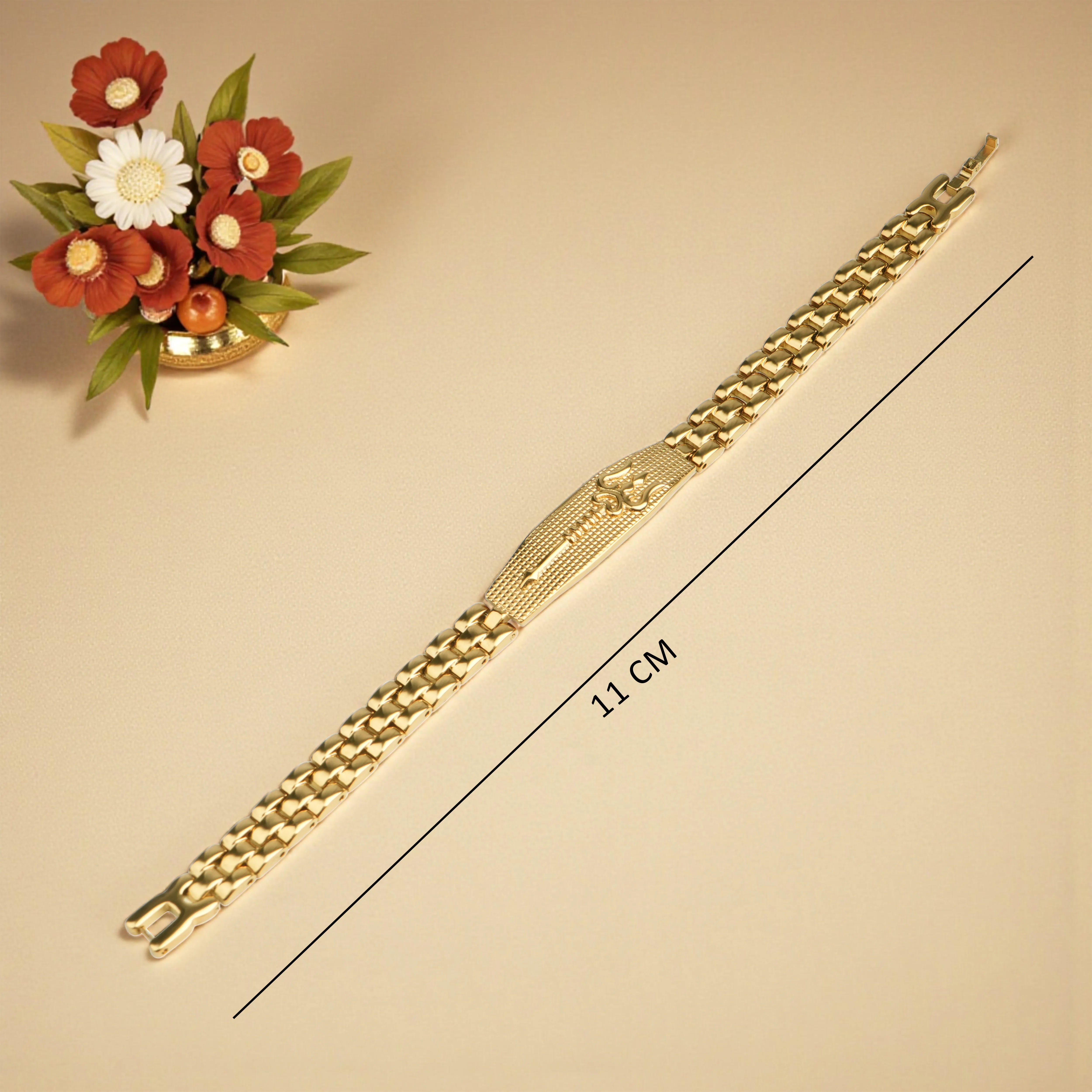 Shiva Trishul Gold Plated Spiritual Bracelet
