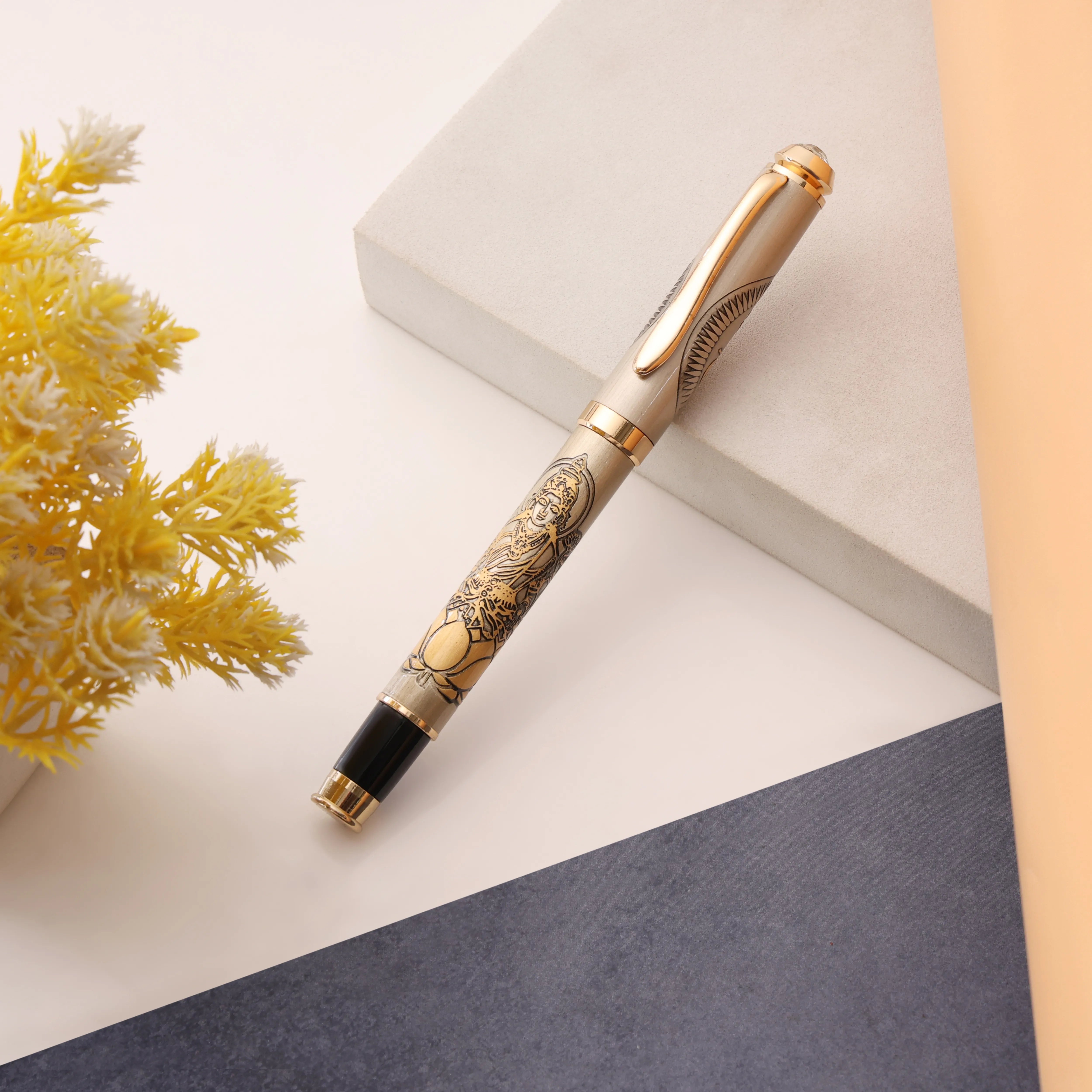 Divine Ink Goddess Lakshmi Edition Premium Metal Roller Pen