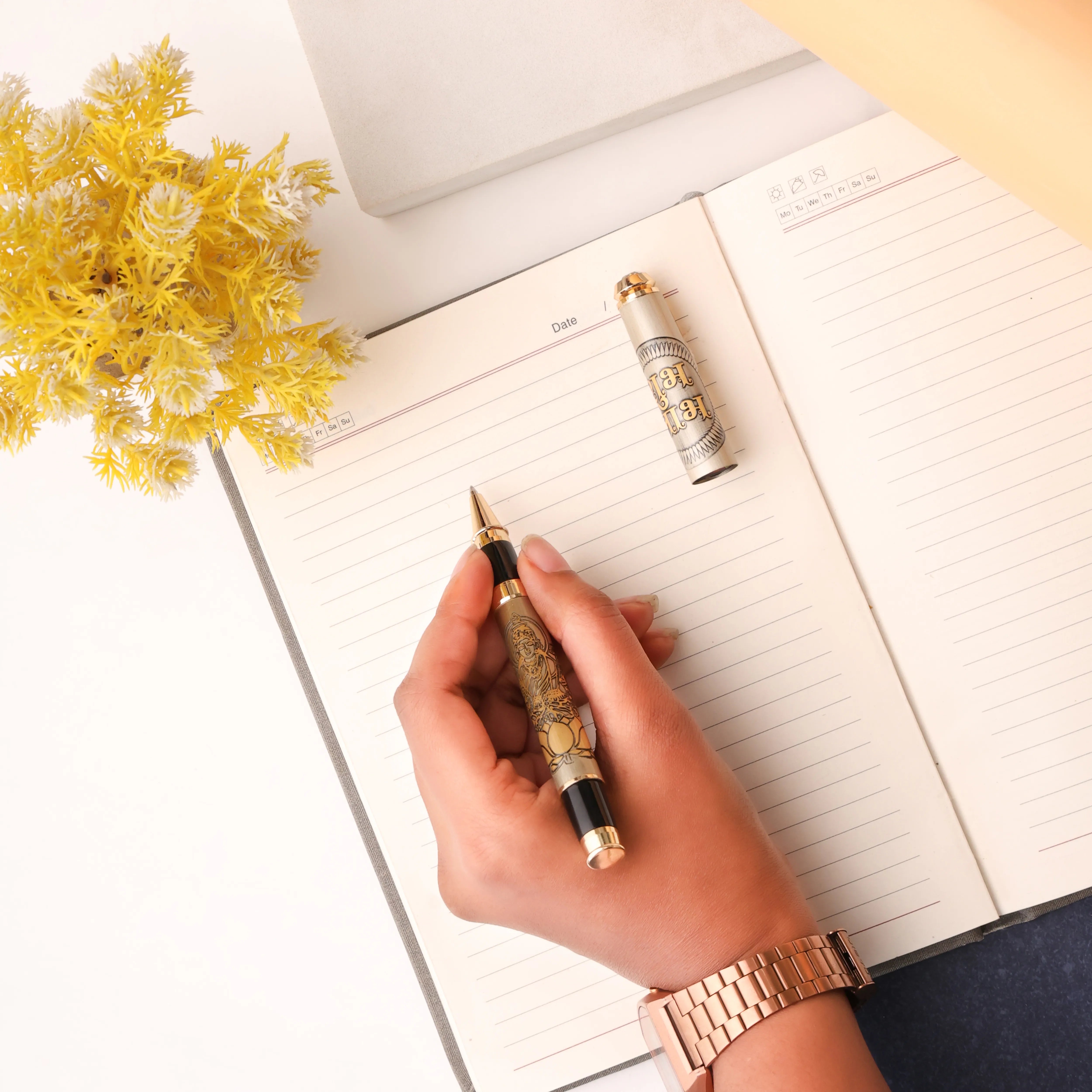 Divine Ink Goddess Lakshmi Edition Premium Metal Roller Pen
