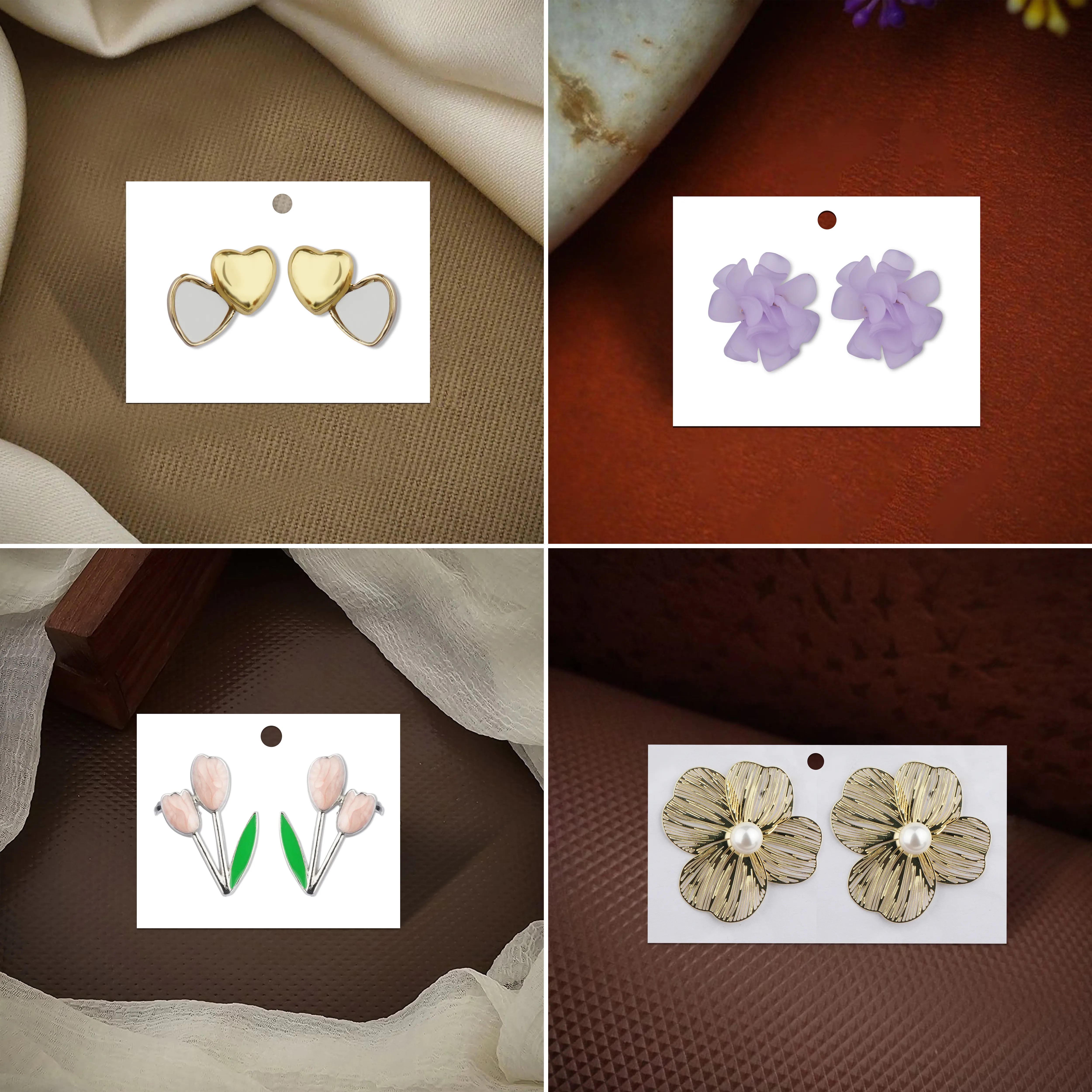 Her Little Joys Set Of 12 Oxidized Designer Earrings With Jewelry Box