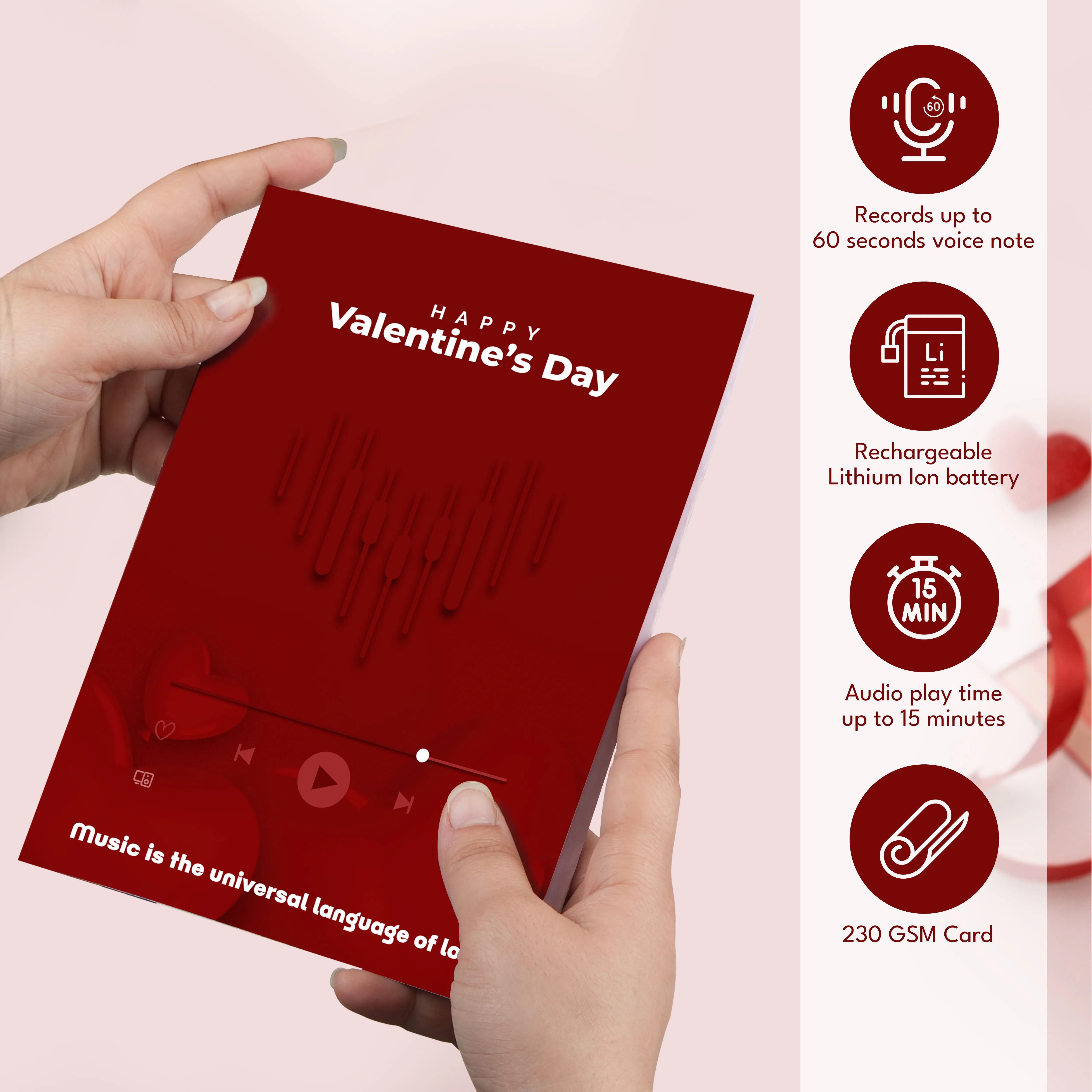 Personalized Valentines Day Audio Greeting Card