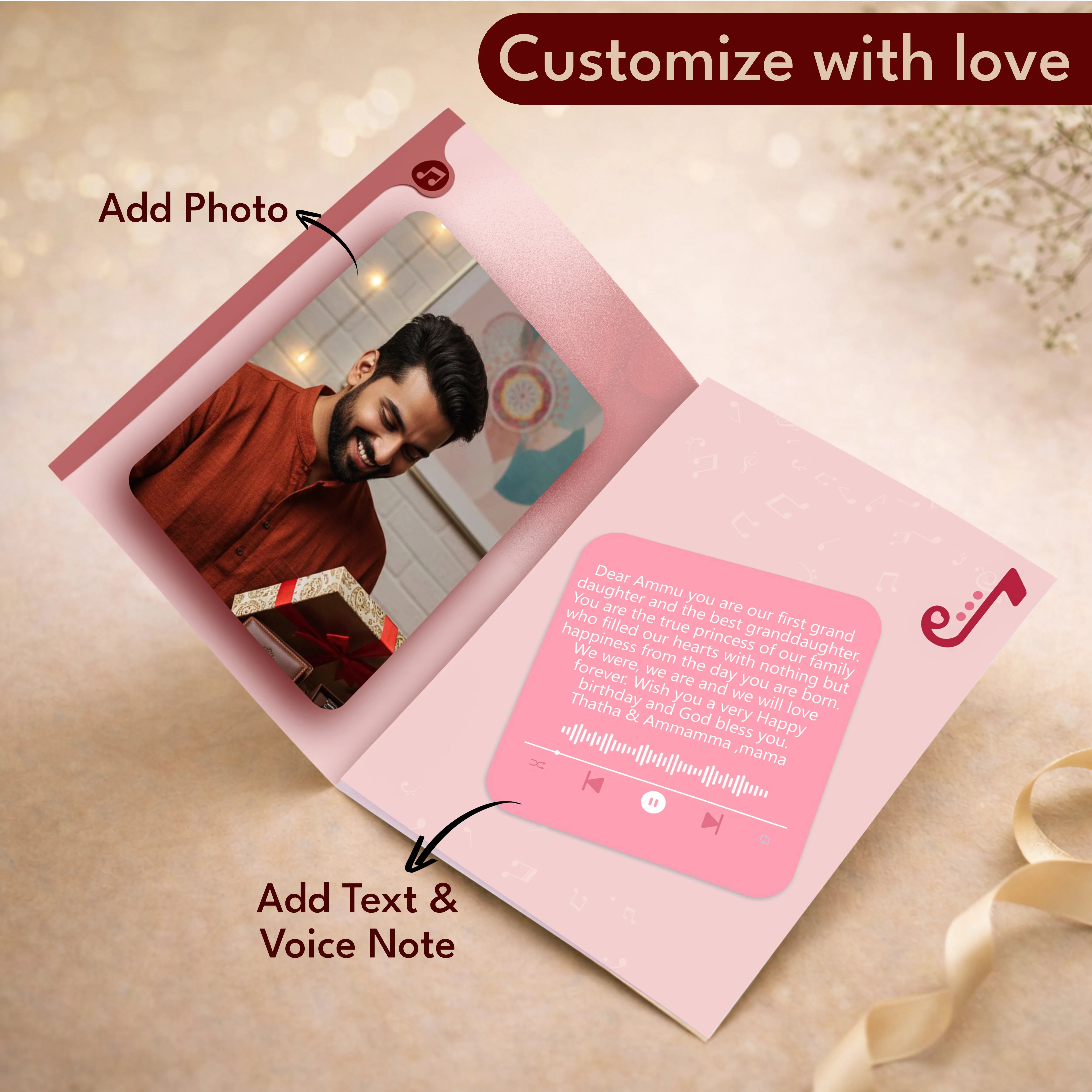 Personalized Valentines Day Audio Greeting Card