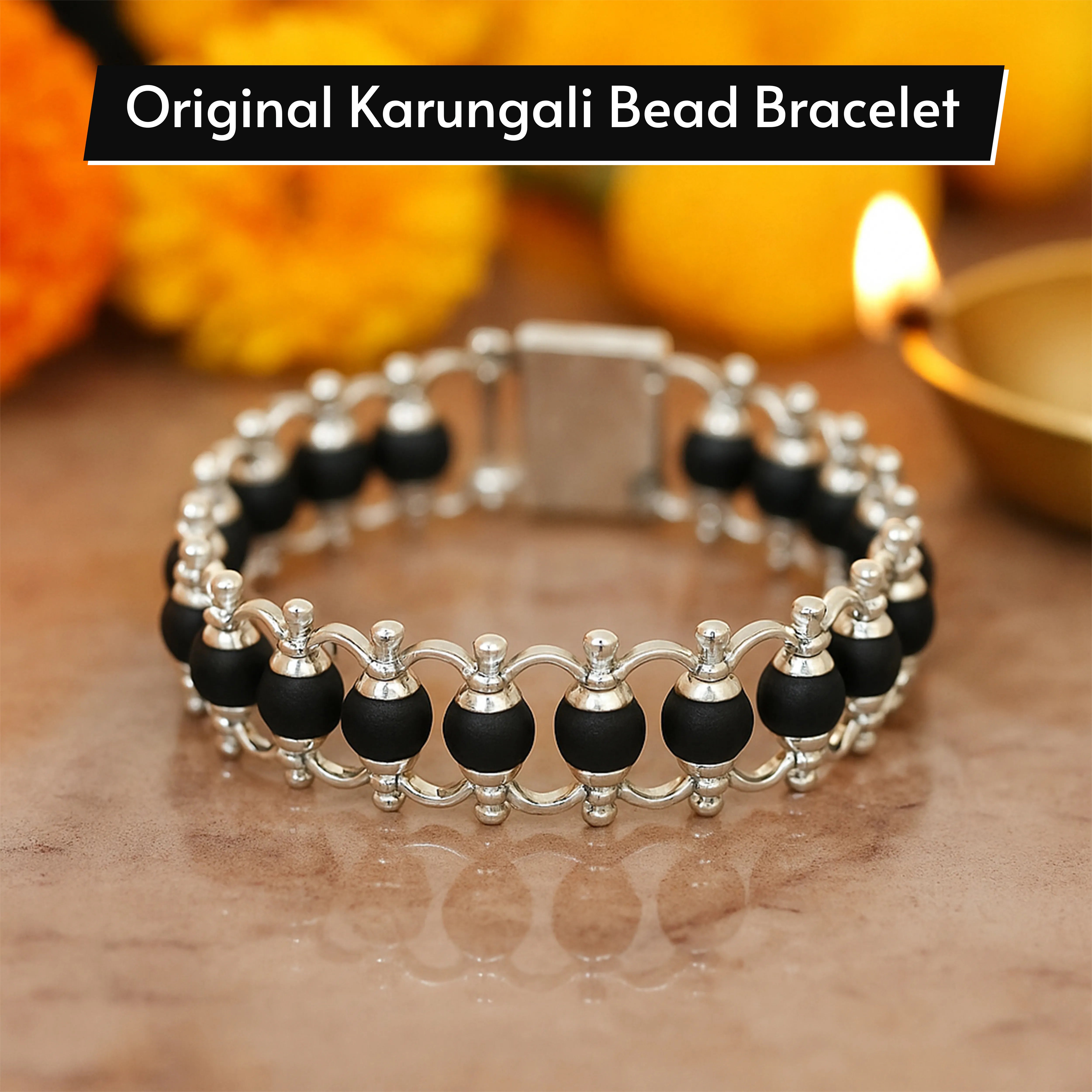 Silver Plated Karungali Bracelet