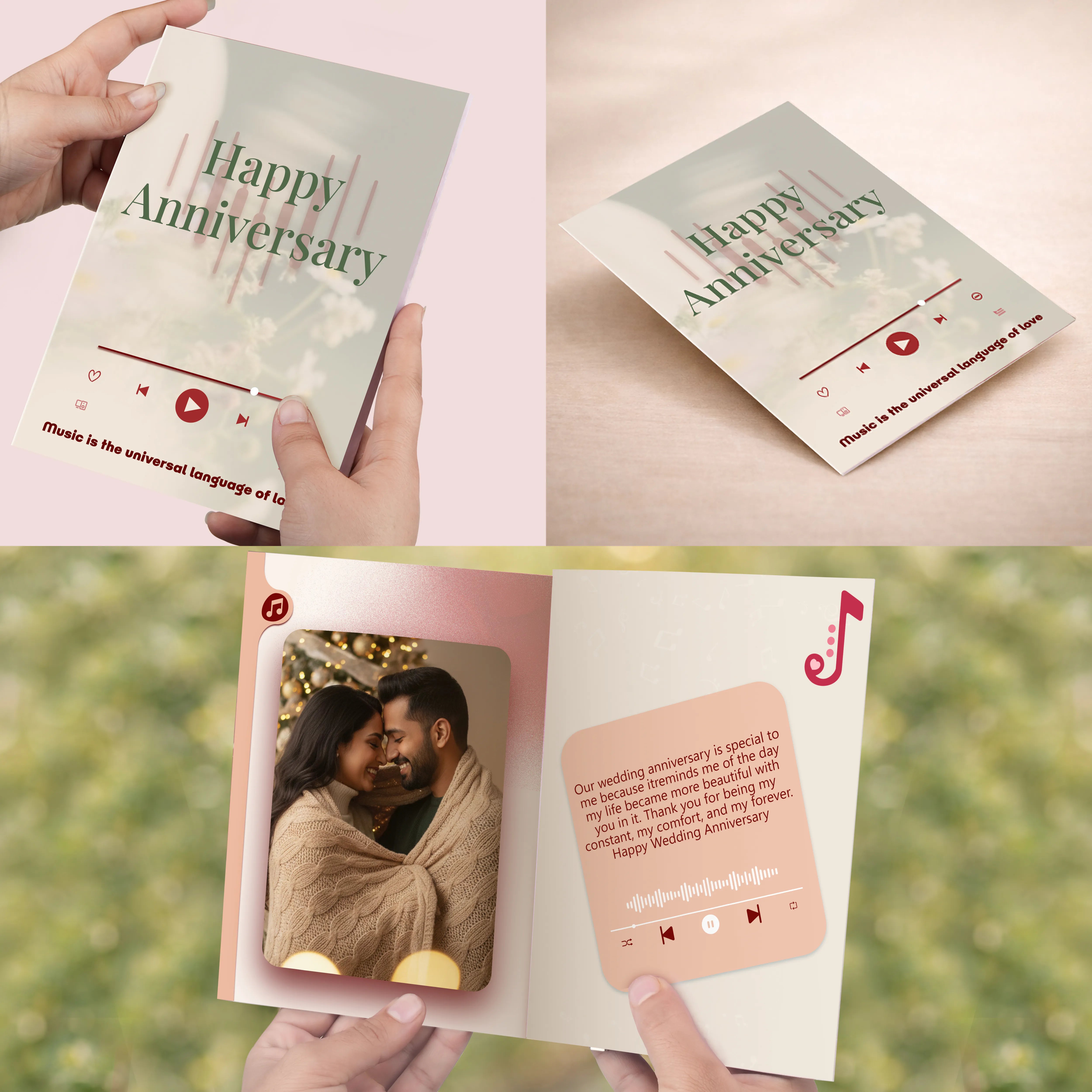 Personalized Happy Anniversary Audio Greeting Card