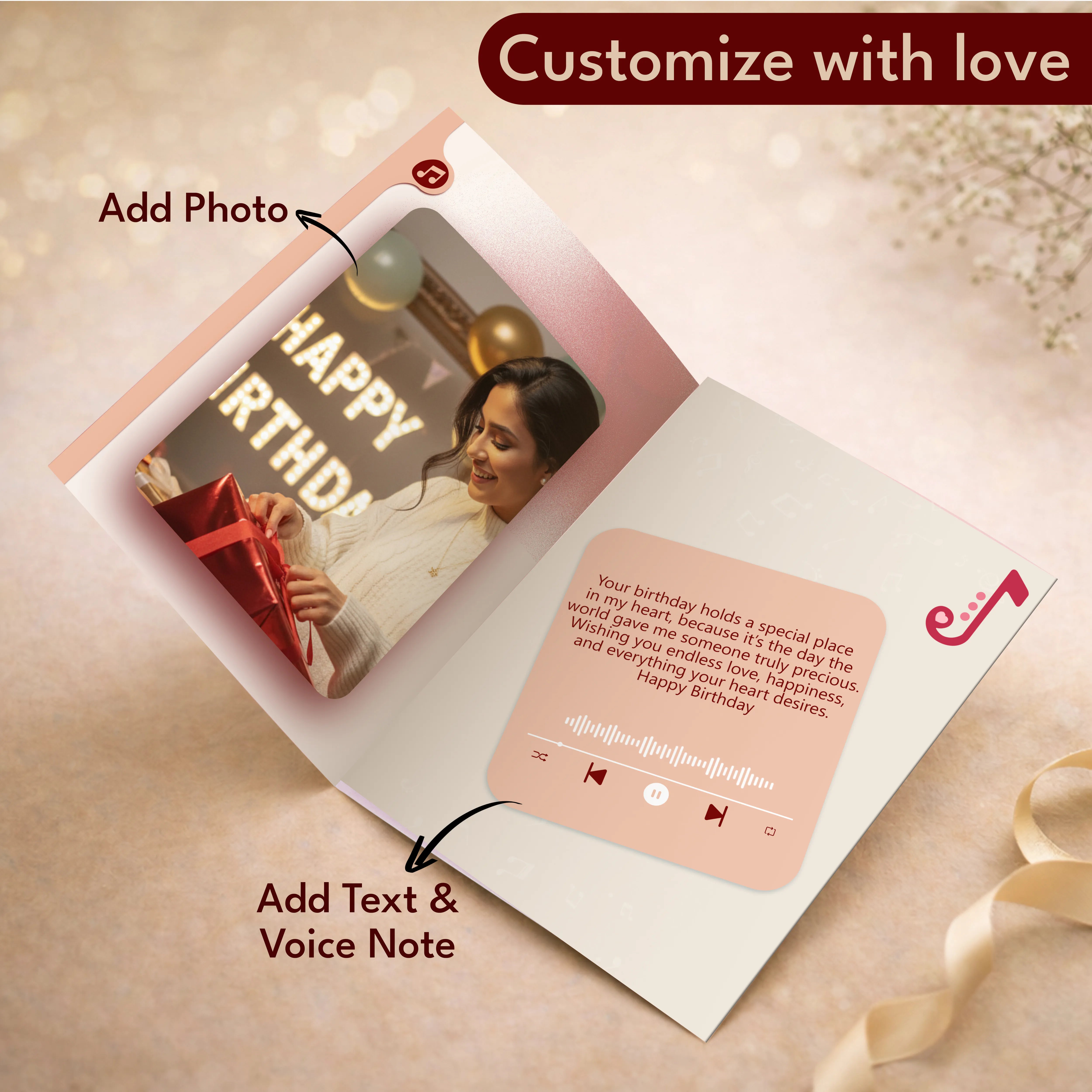 Personalized Happy Birthday Day Audio Greeting Card