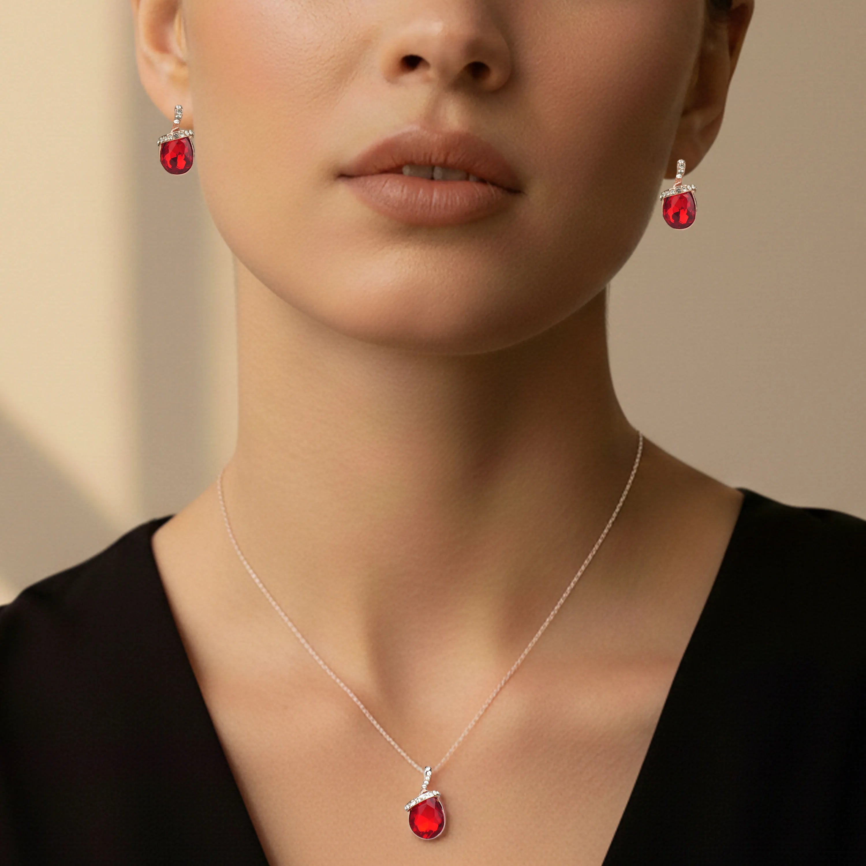 Ruby Royale Pendant Set