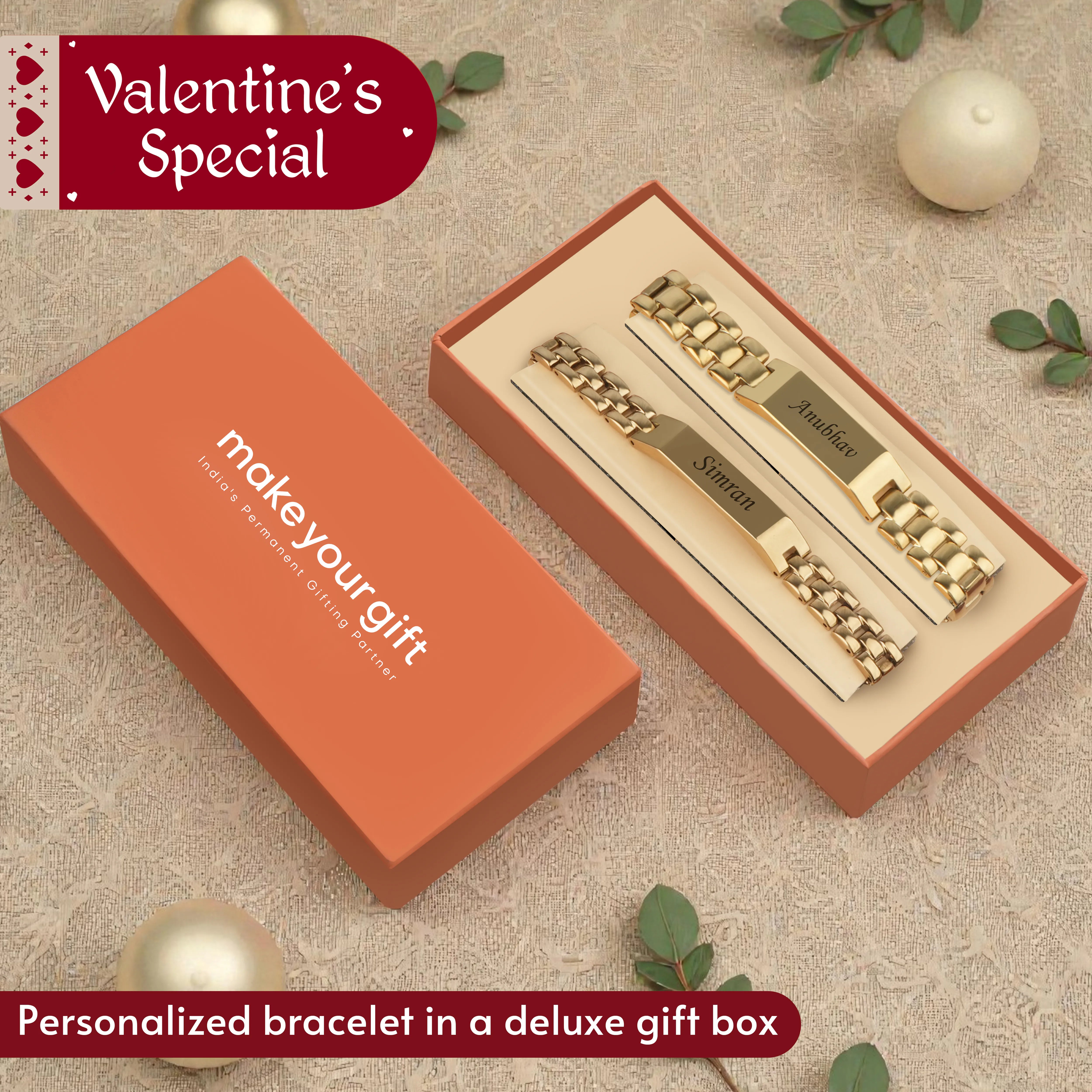 Personalized Royal Bond Bracelet Set For Couples