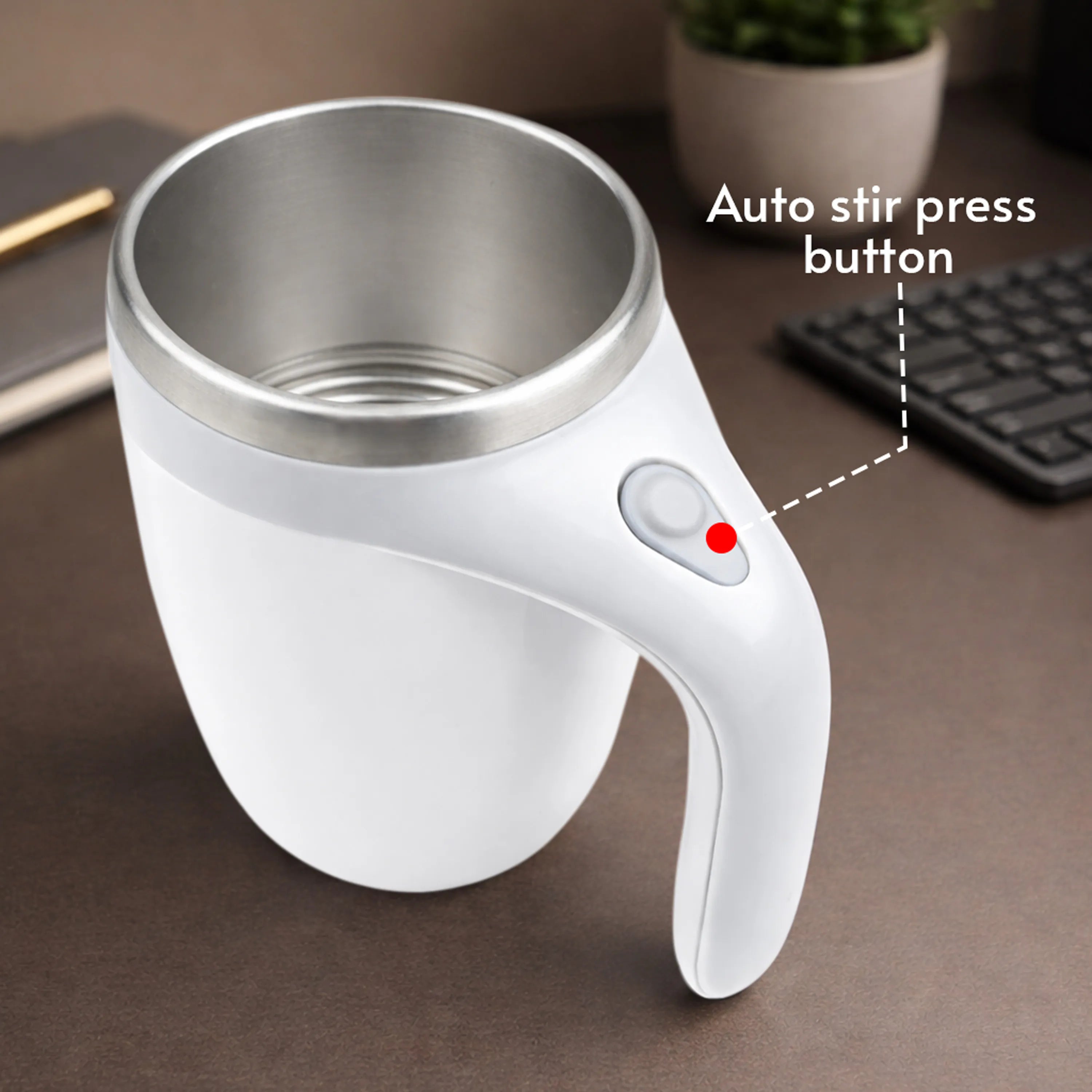 Spinova Self-Stirrer Vacuum Insulated Coffee Mug