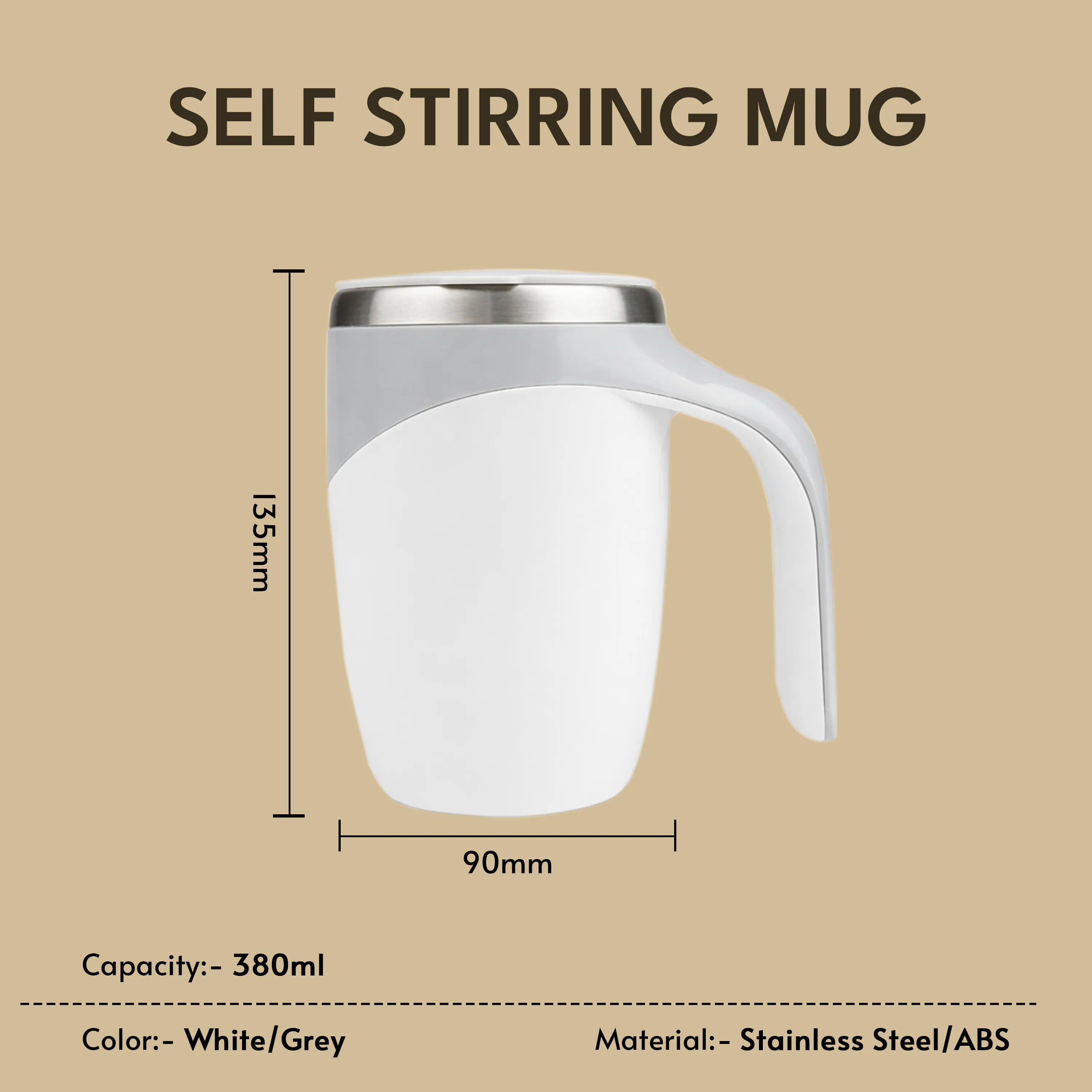 Spinova Self-Stirrer Vacuum Insulated Coffee Mug