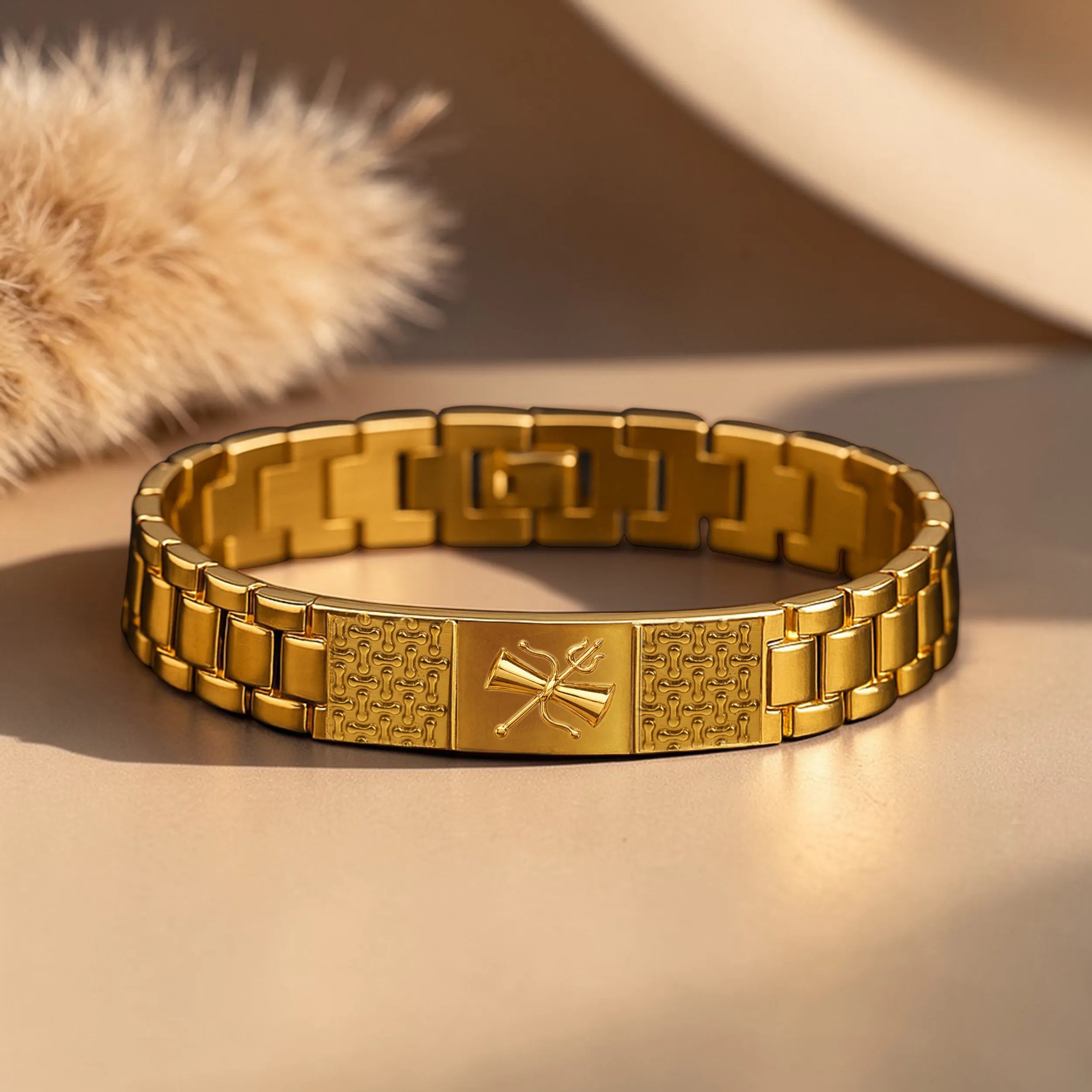 Shiva Divine Strength Gold Plated Spiritual Bracelet