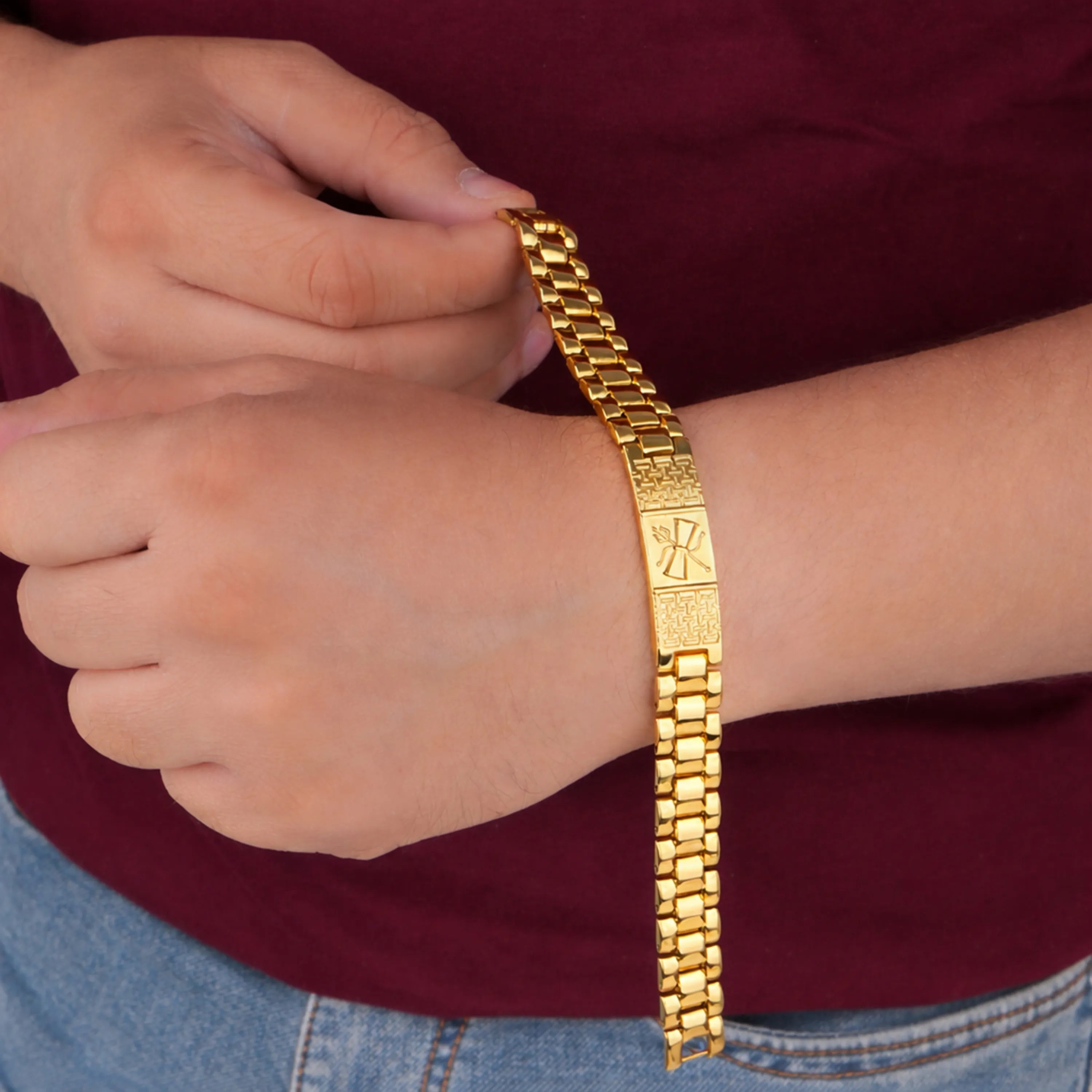Shiva Divine Strength Gold Plated Spiritual Bracelet