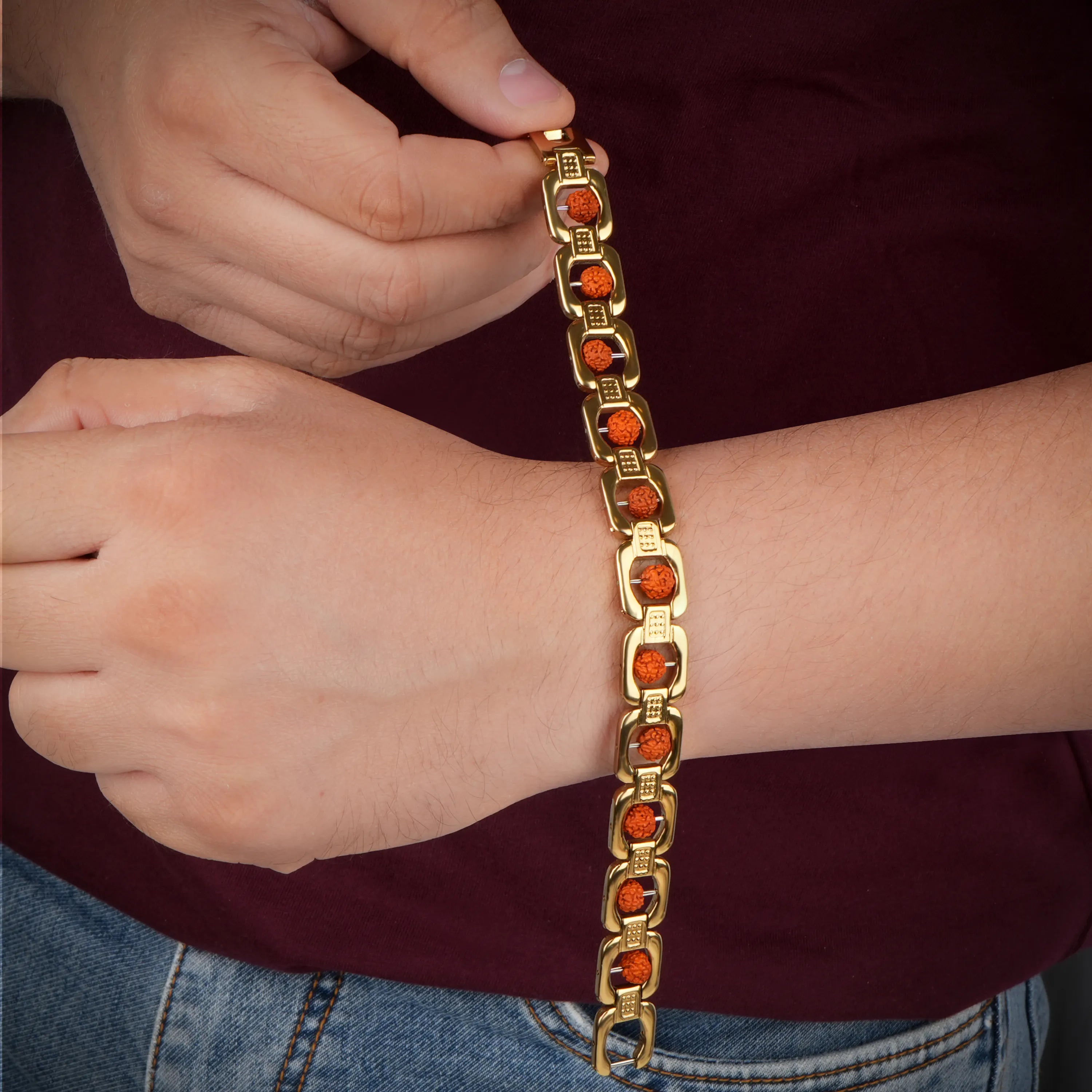 Rudra Shakti Gold Plated Spiritual Bracelet