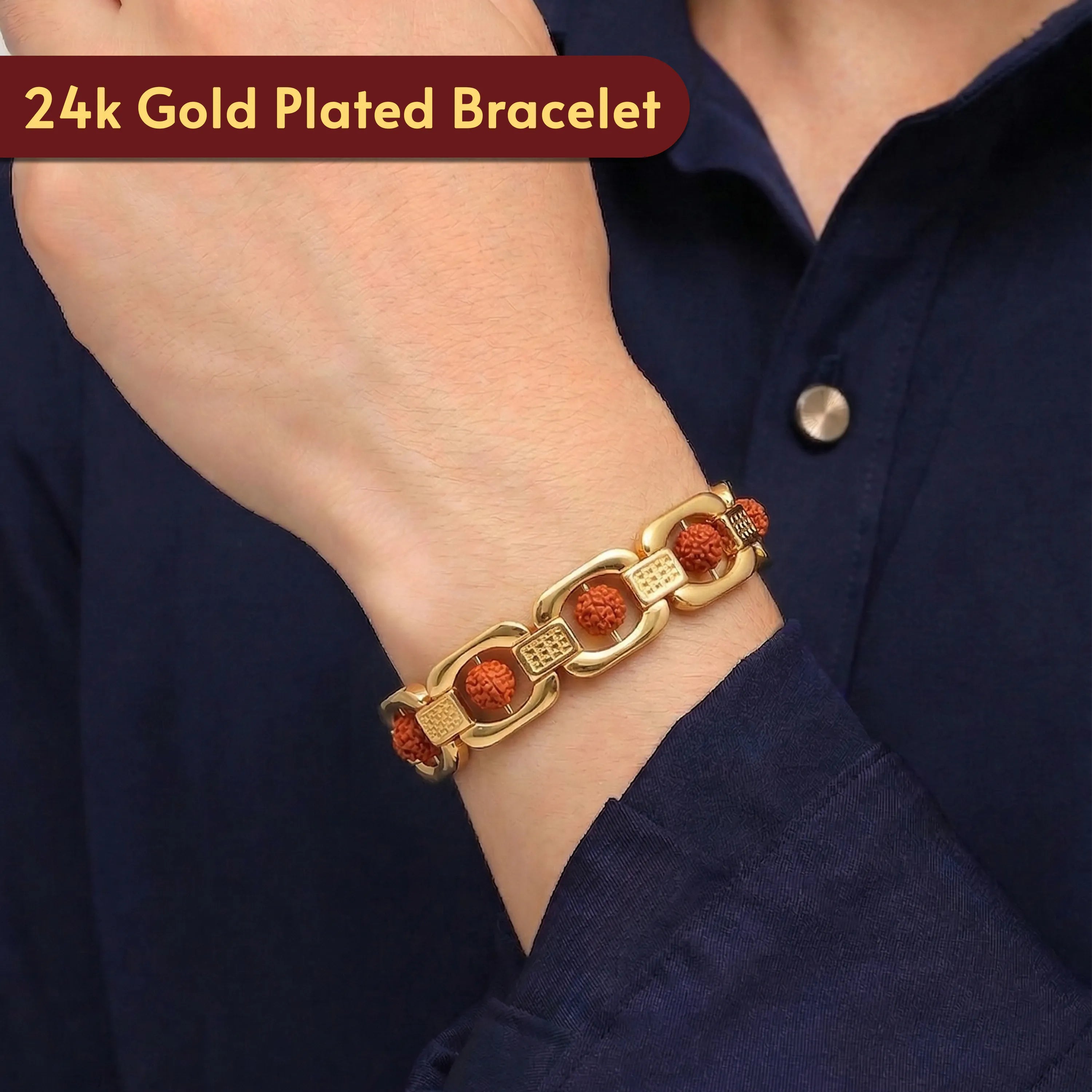 Rudra Shakti Gold Plated Spiritual Bracelet