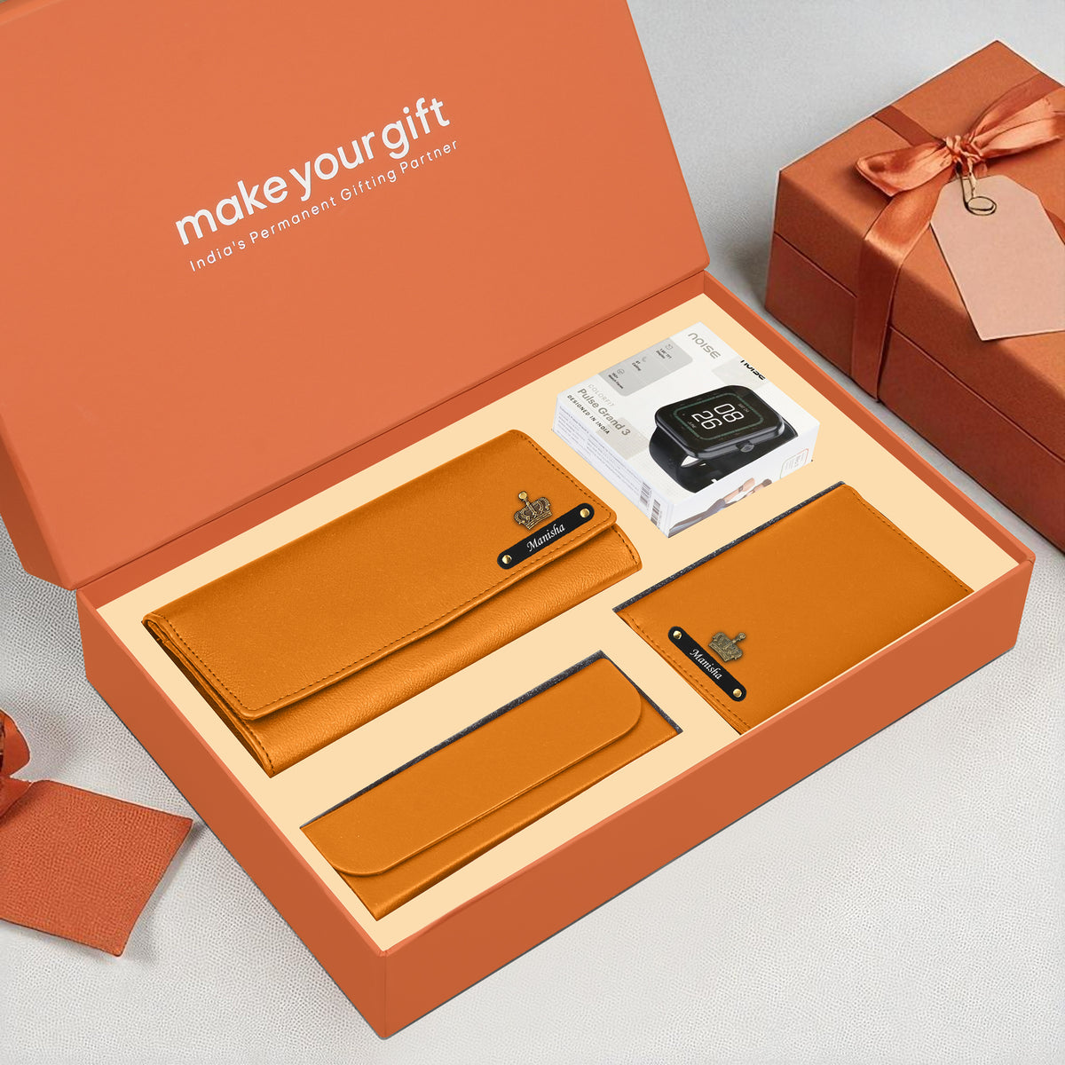 Personalized Clutch, Passport Cover, Eyewear Case & Watch Gift Hamper