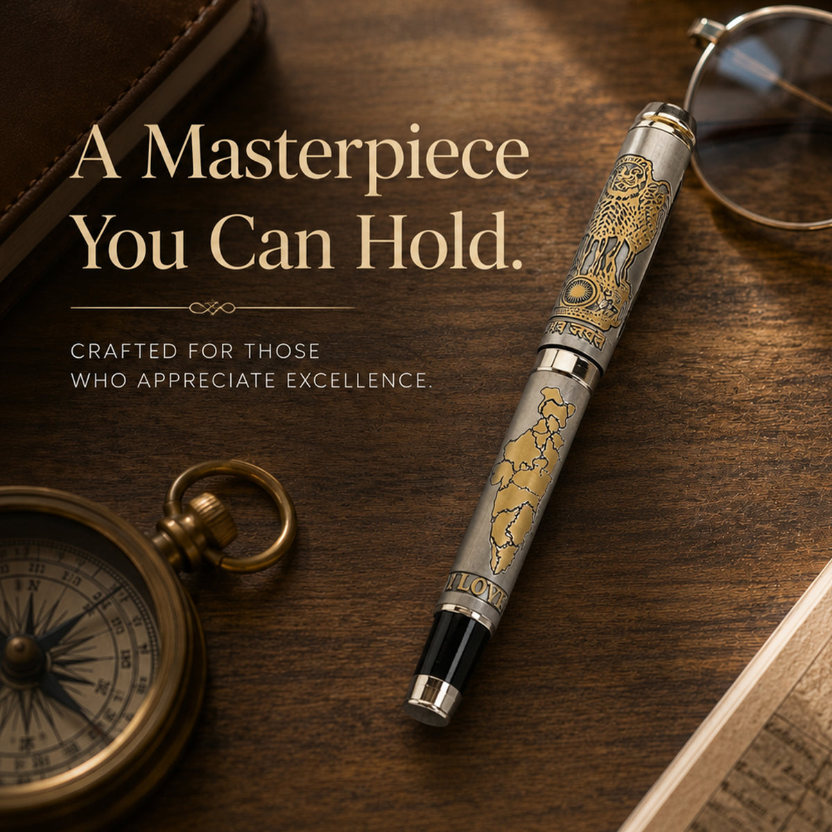 I Love India Premium Etched Metal Roller Pen