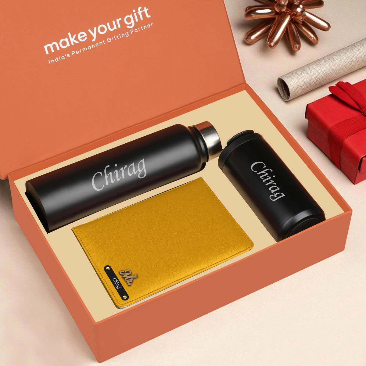 Personalized Diary Bottle & Tumbler Gift Hamper